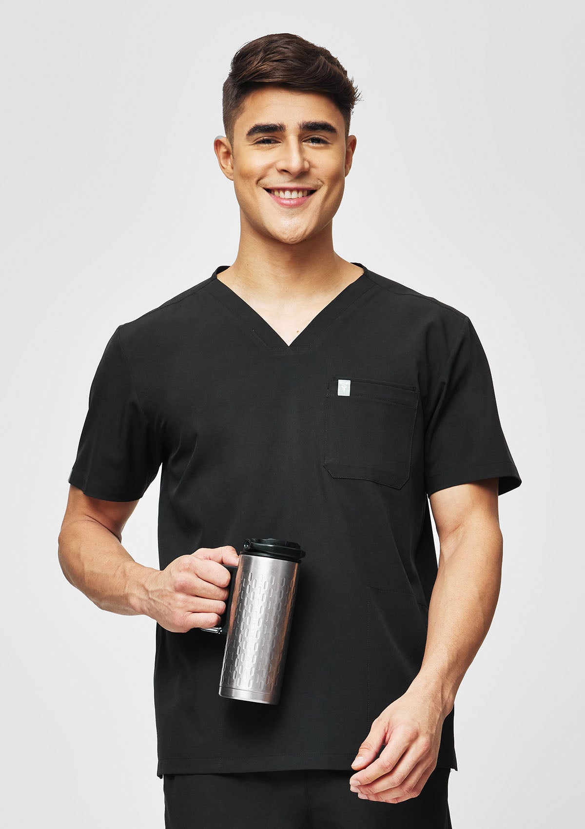 4-Pocket MoveTech® Scrub Top - Men / So Black