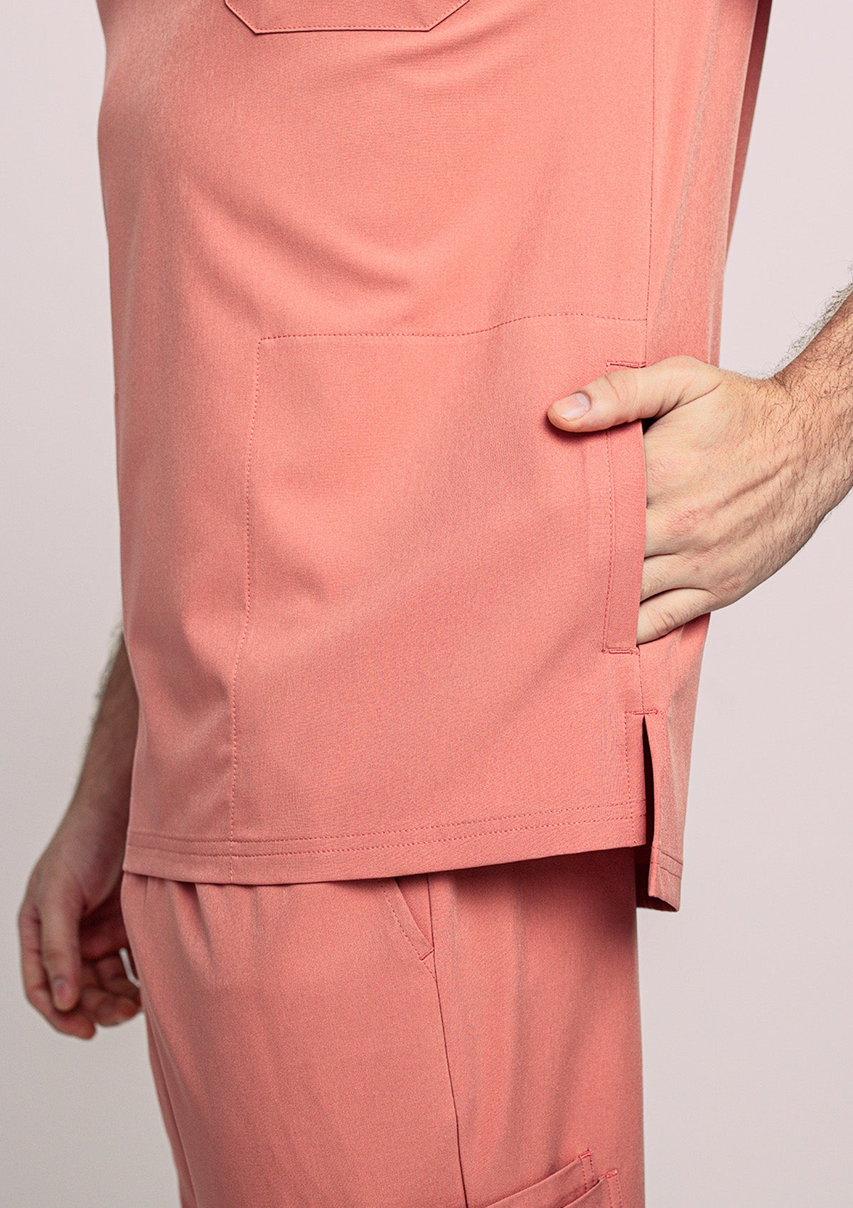 Zip-Up Polo MoveTech® Scrub Top - Men / Saffron