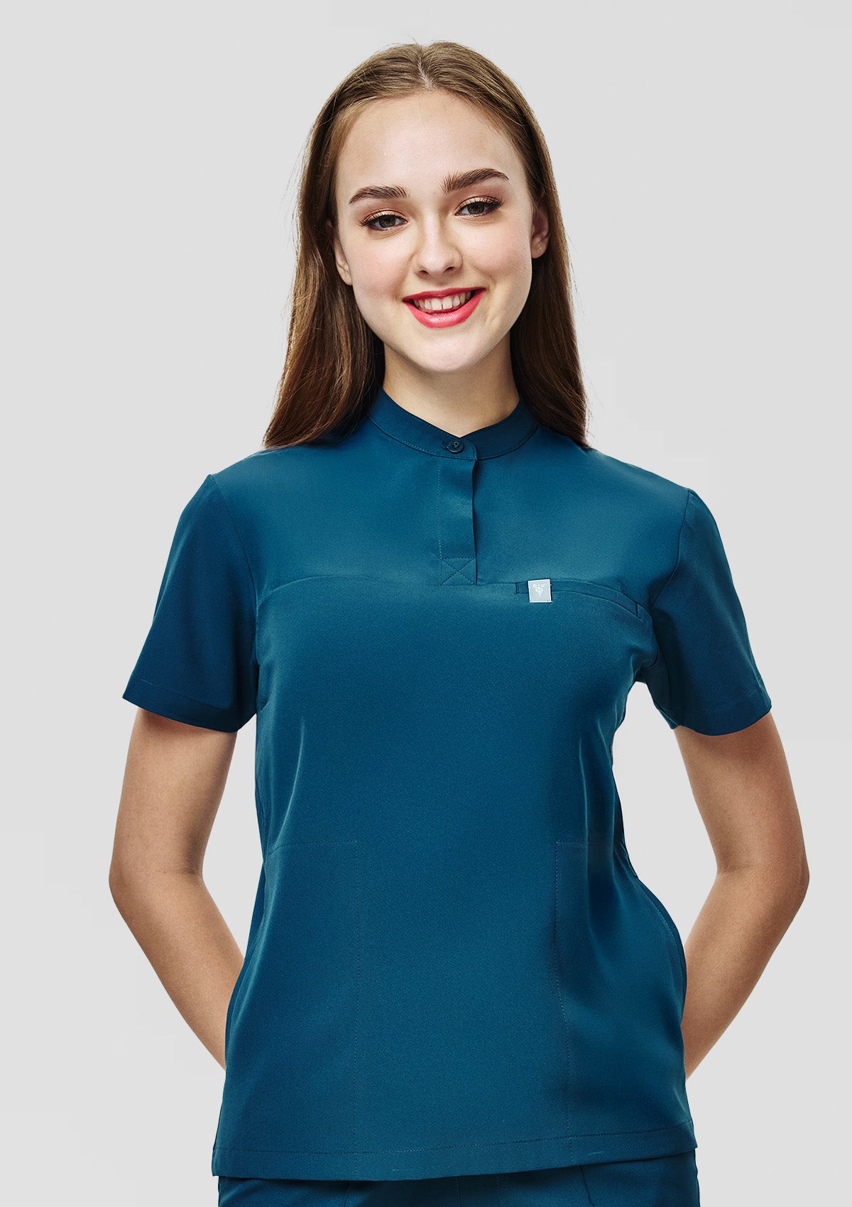 Band Collar MoveTech® Scrub Top Core+ - Women / Pacific Tide
