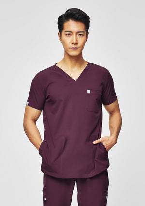 4-Pocket MoveTech® Scrub Top - Men / Merlot