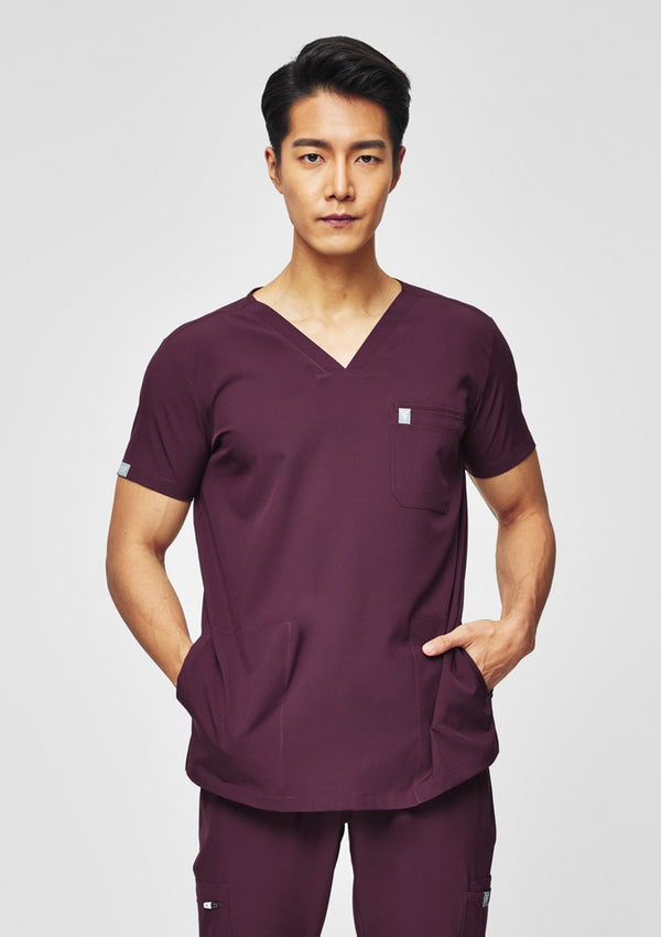 4-Pocket MoveTech® Scrub Top - Men / Merlot