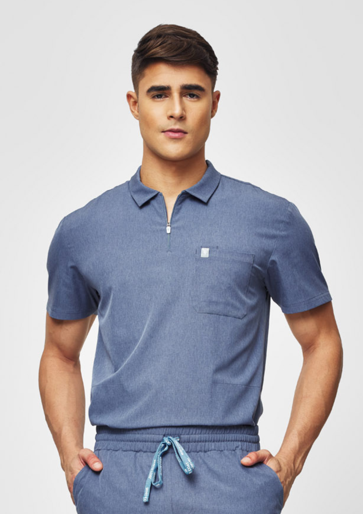 Zip-Up Polo MoveTech® Matrix Scrub Top 3.0 - Men / Slate