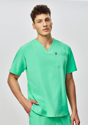 4-Pocket MoveTech® Scrub Top - Men / Cool Mint