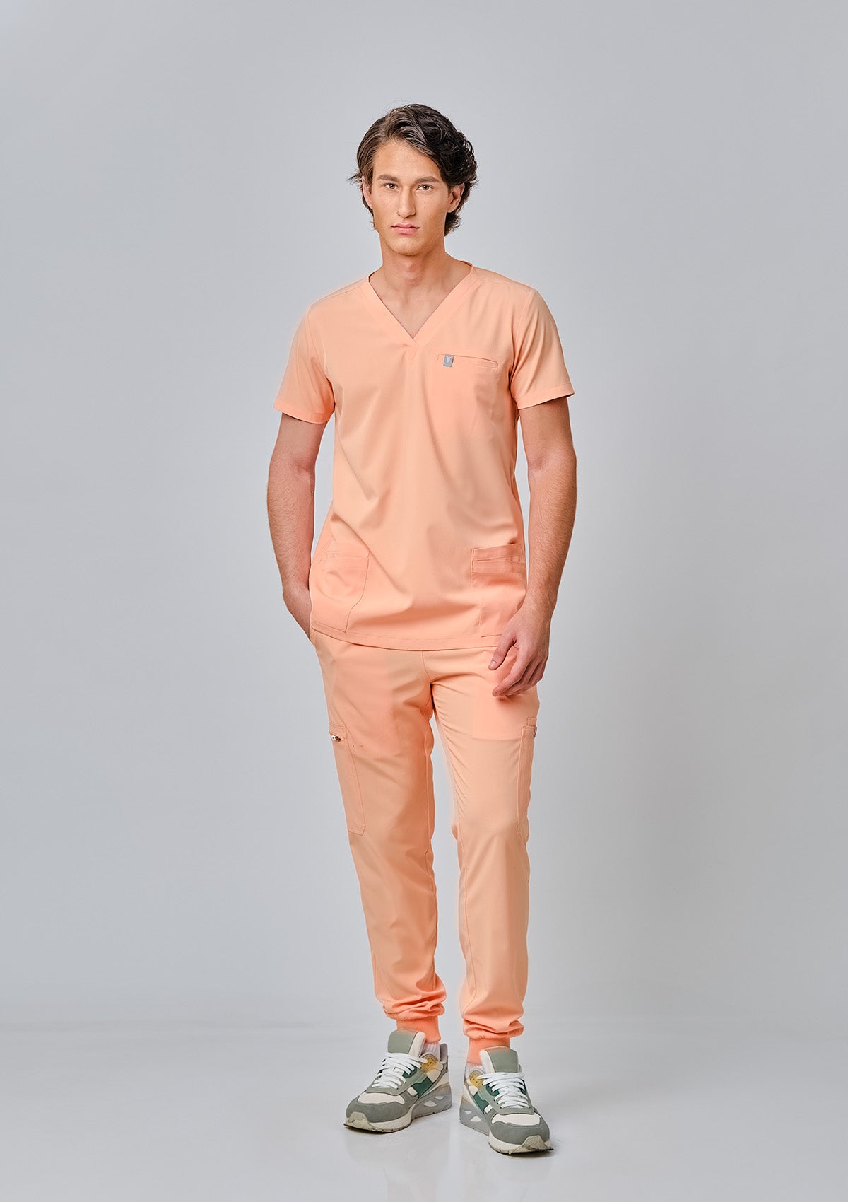 5-Pocket MoveTech® Scrub Top - Men / Mellow Melon