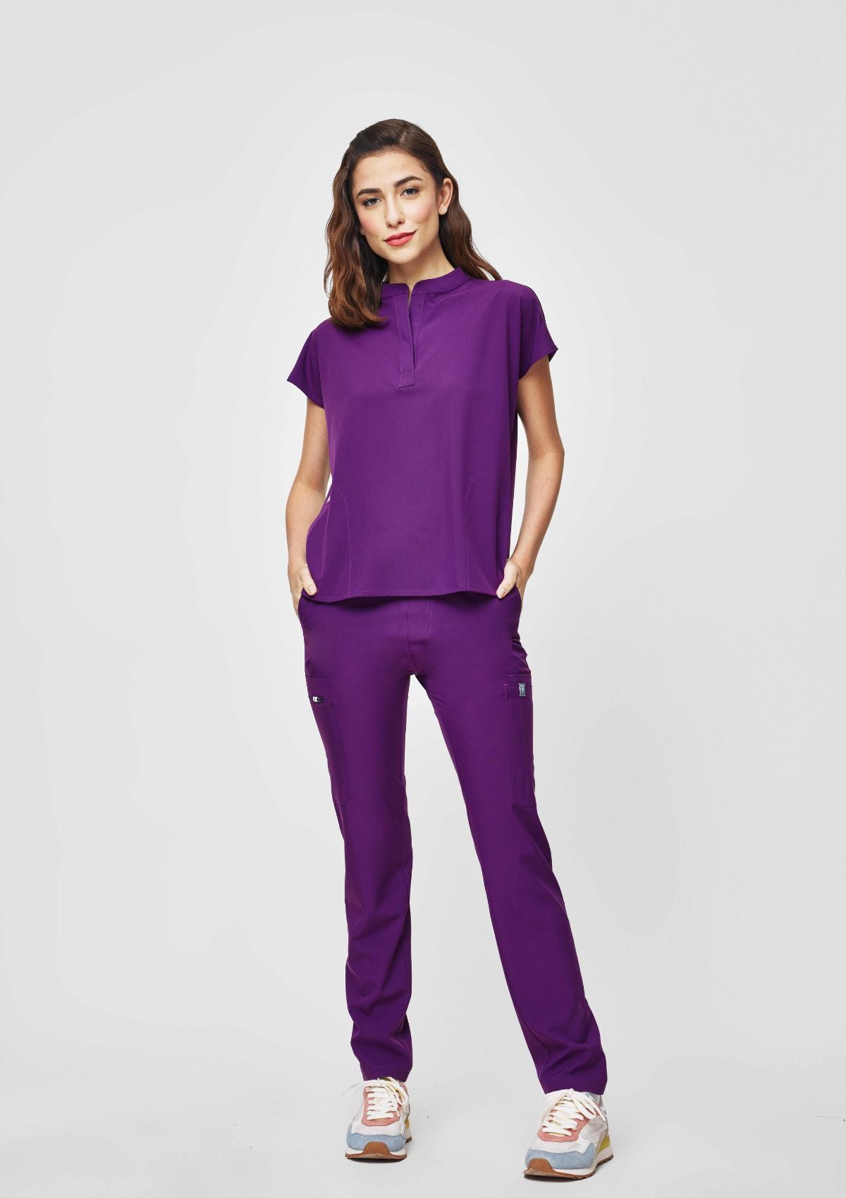 Mandarin MoveTech® Scrub Top - Women / Plum