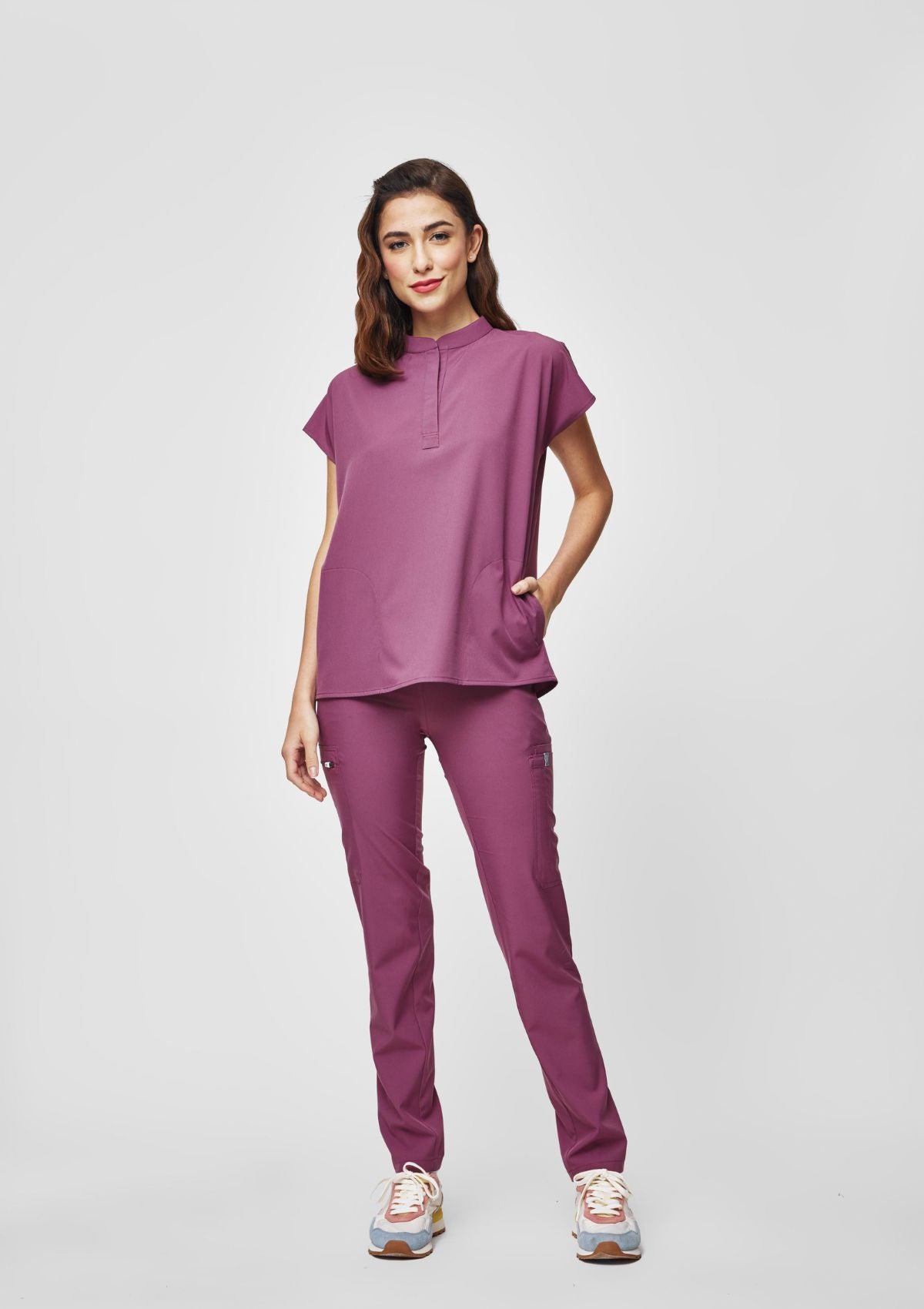 Mandarin MoveTech® Scrub Top - Women / Mauve