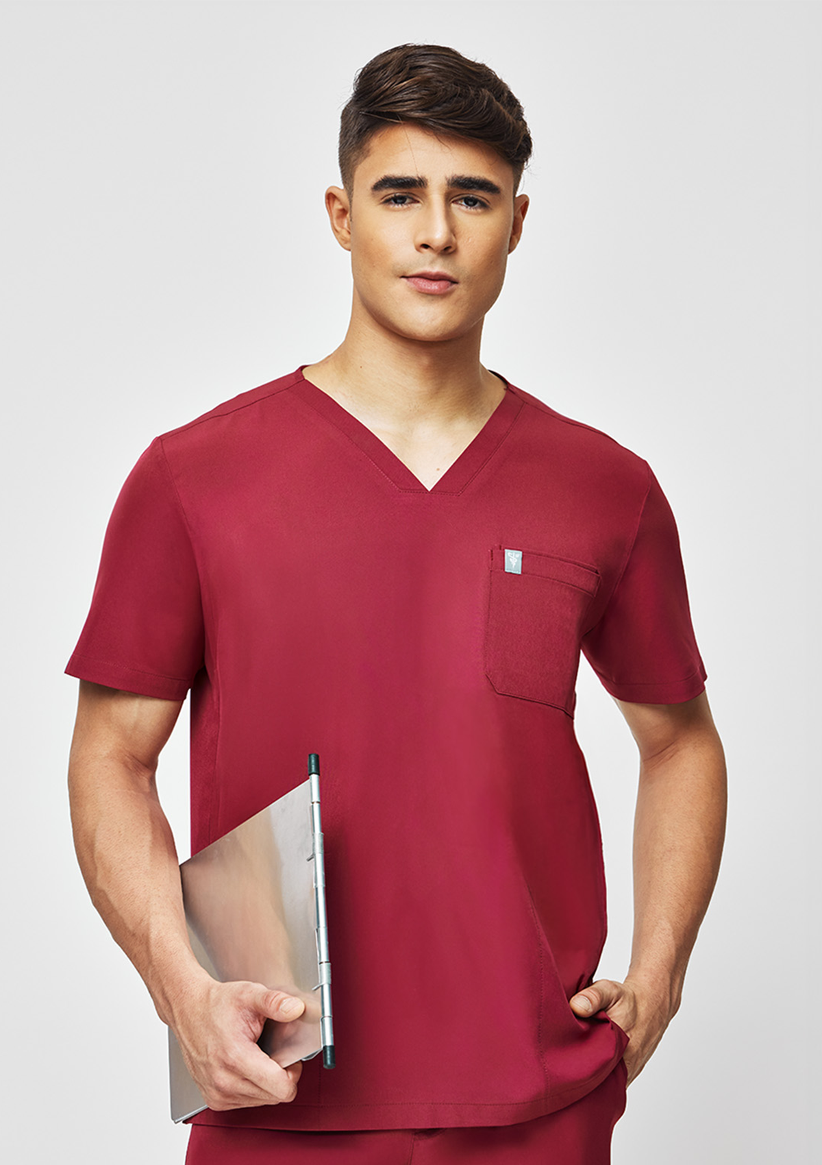 4-Pocket MoveTech® Scrub Top - Men / Garnet