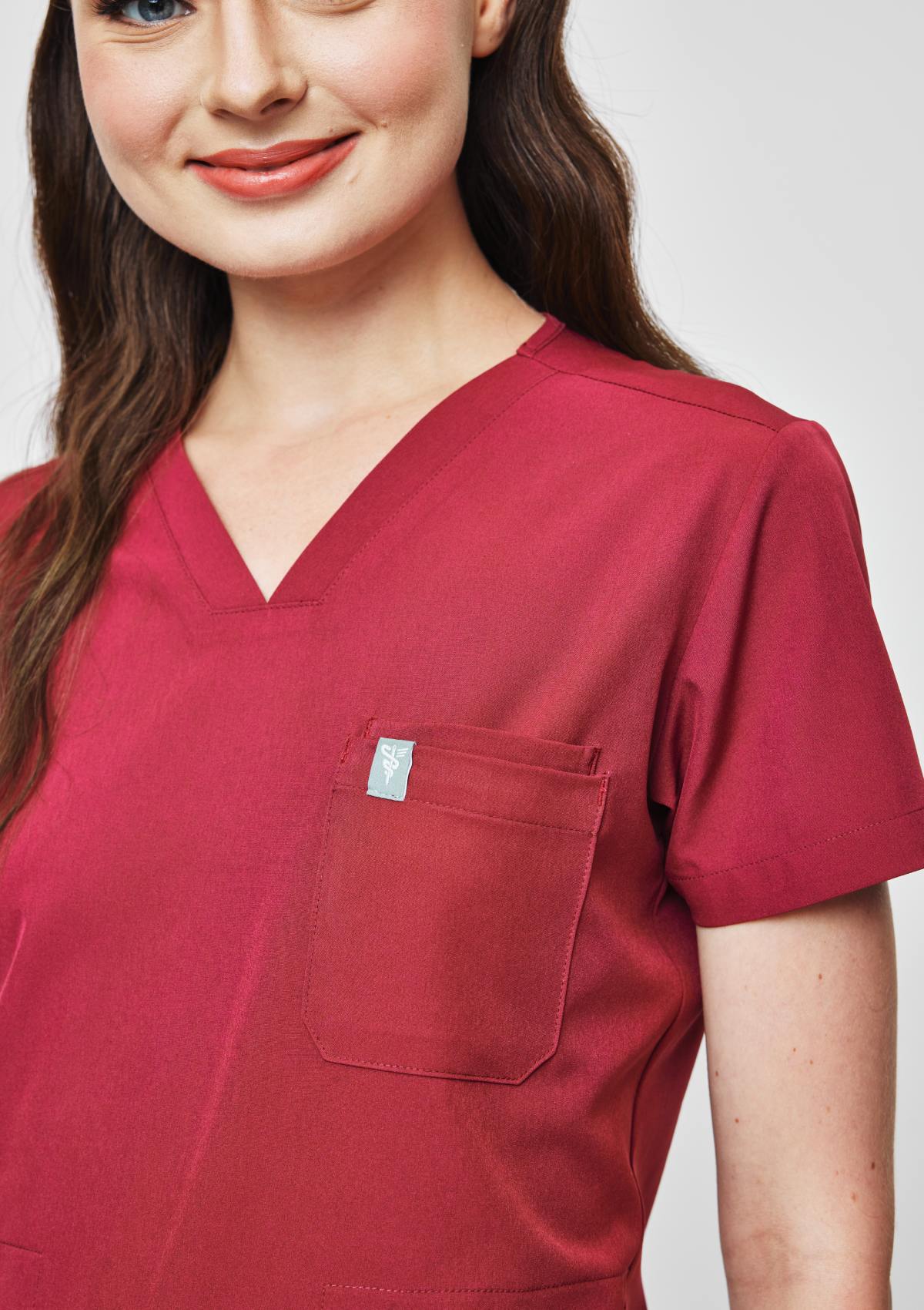 4-Pocket MoveTech® Scrub Top - Women / Garnet