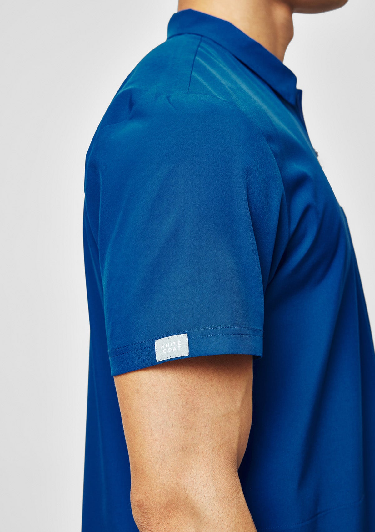 Zip-Up Polo MoveTech® Scrub Top - Men / Cobalt Blue