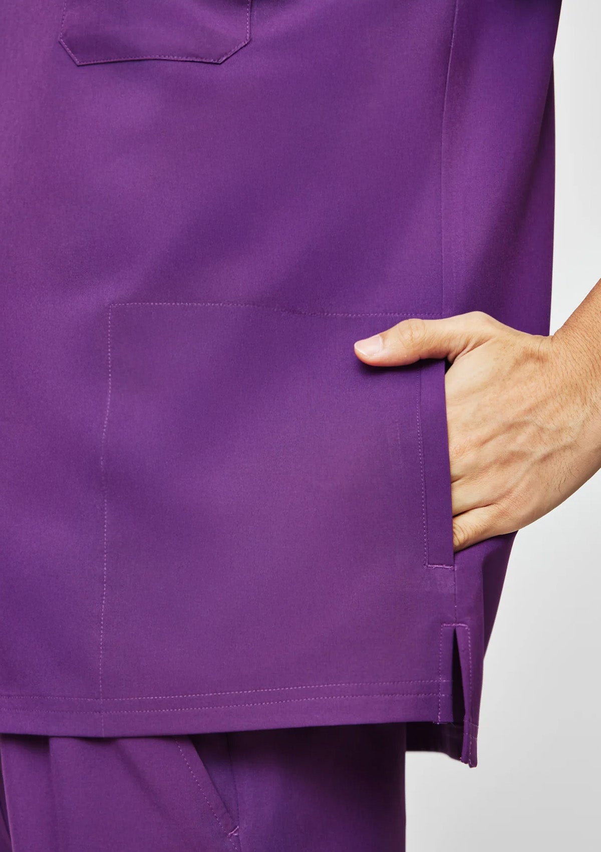 Zip-Up Polo MoveTech® Scrub Top - Men / Plum