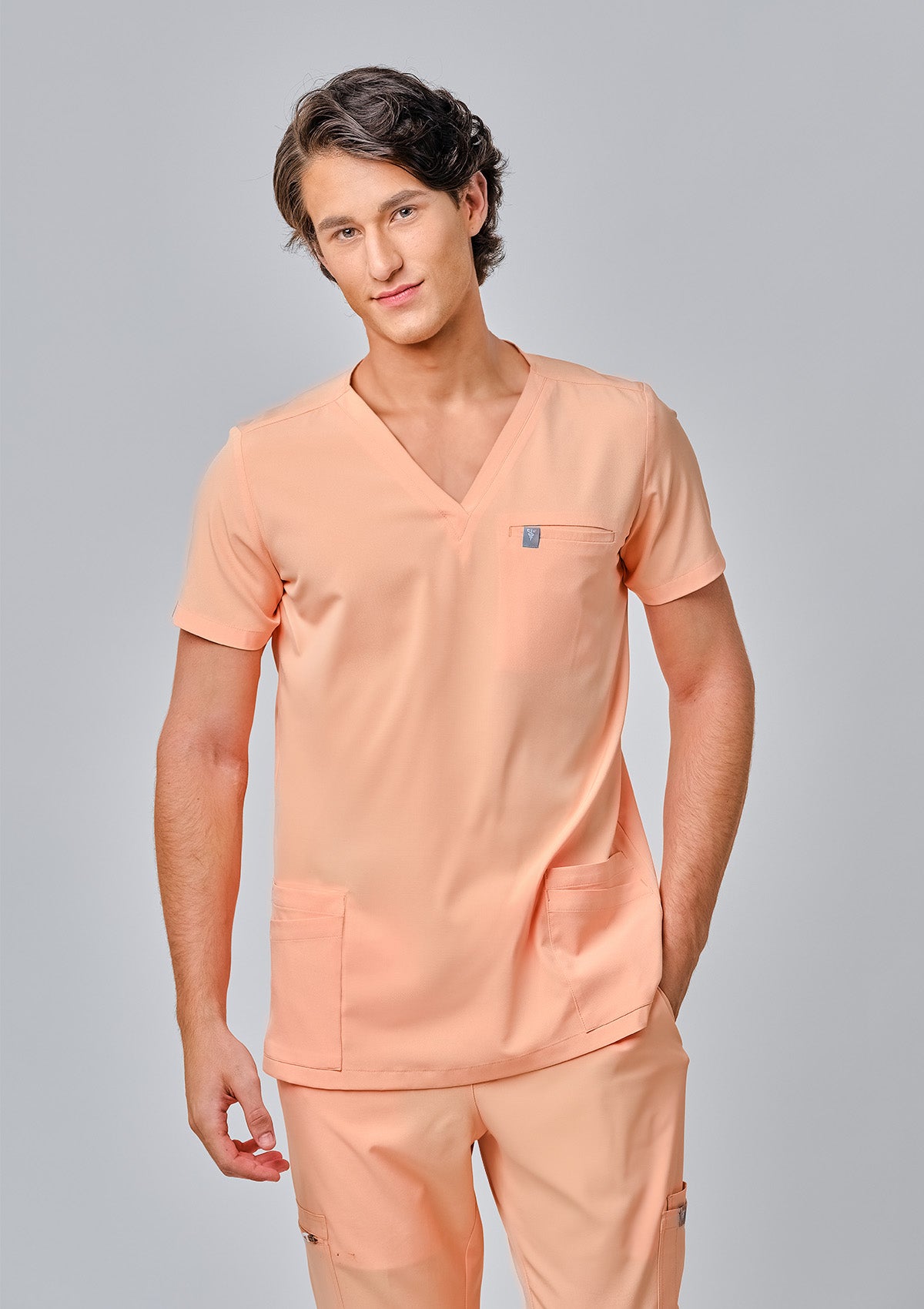5-Pocket MoveTech® Scrub Top - Men / Mellow Melon