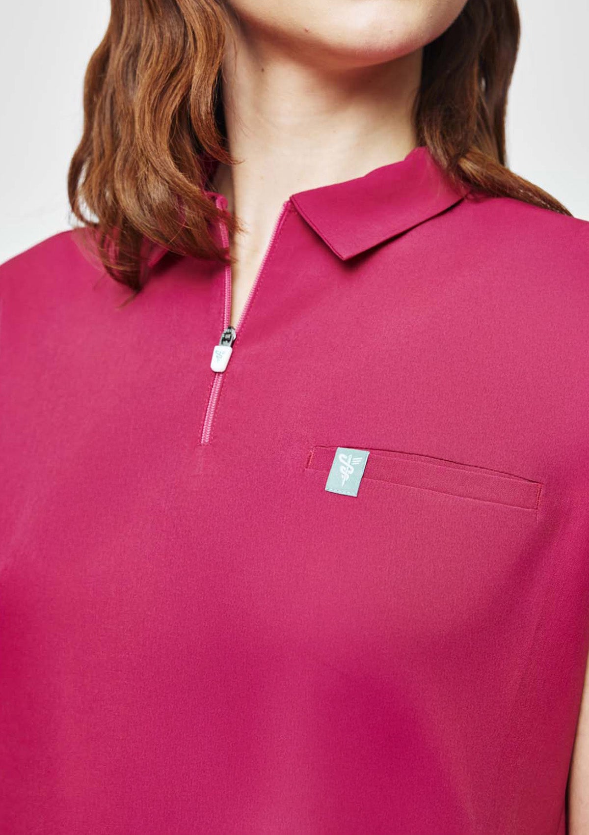 Zip-Up Polo MoveTech® Scrub Top - Women / Orchid Crush