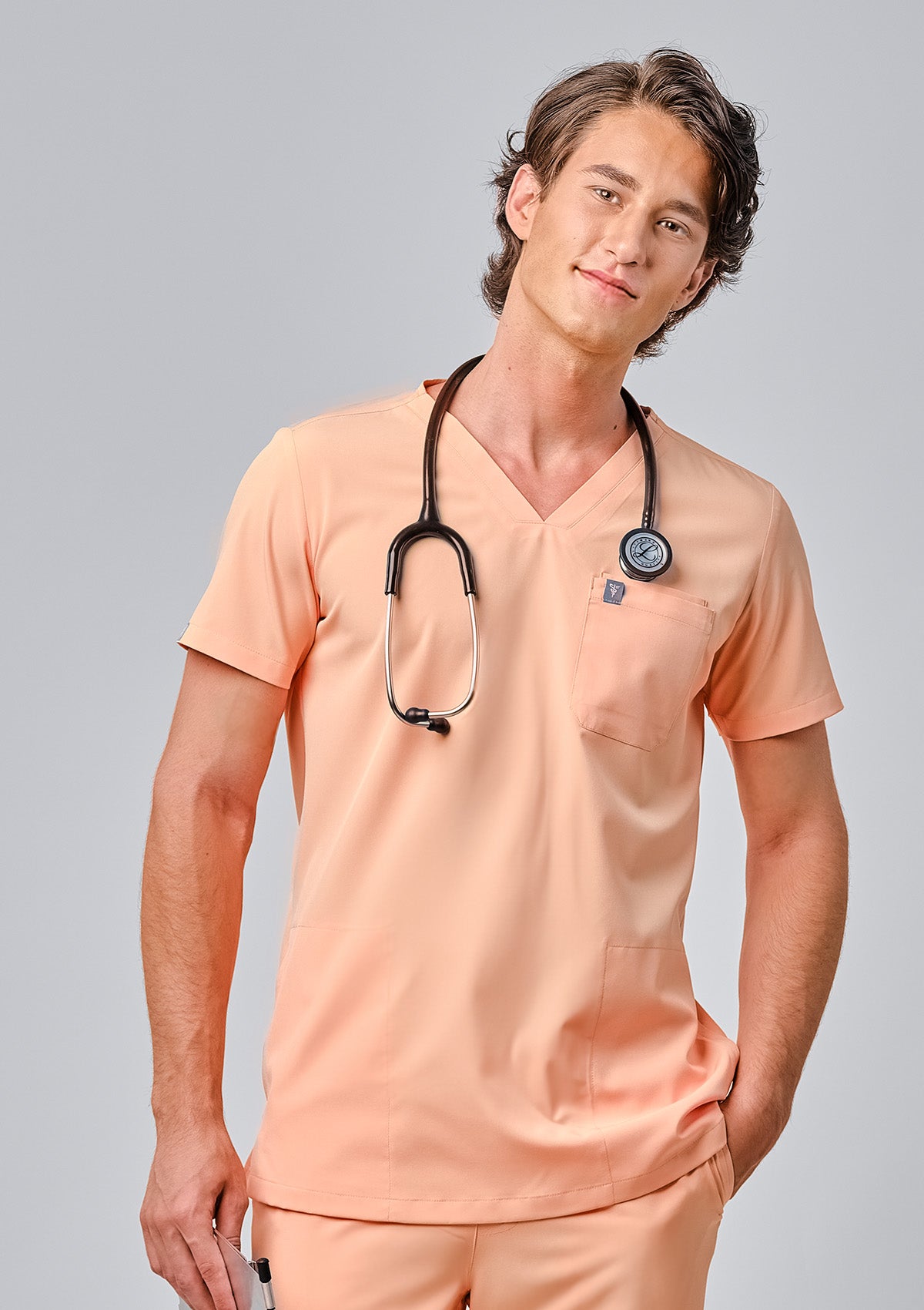 4-Pocket MoveTech® Scrub Top - Men / Mellow Melon