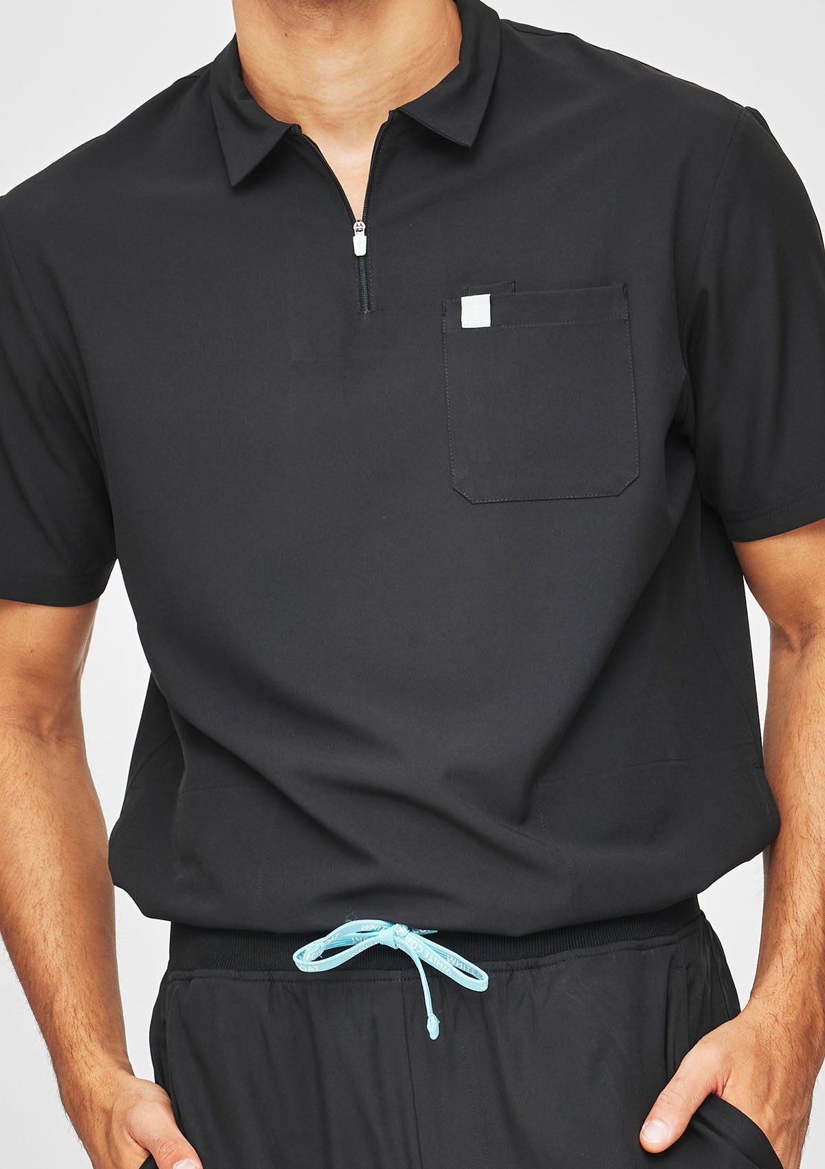 Zip-Up Polo MoveTech® Scrub Top 2.0 - Men / So Black
