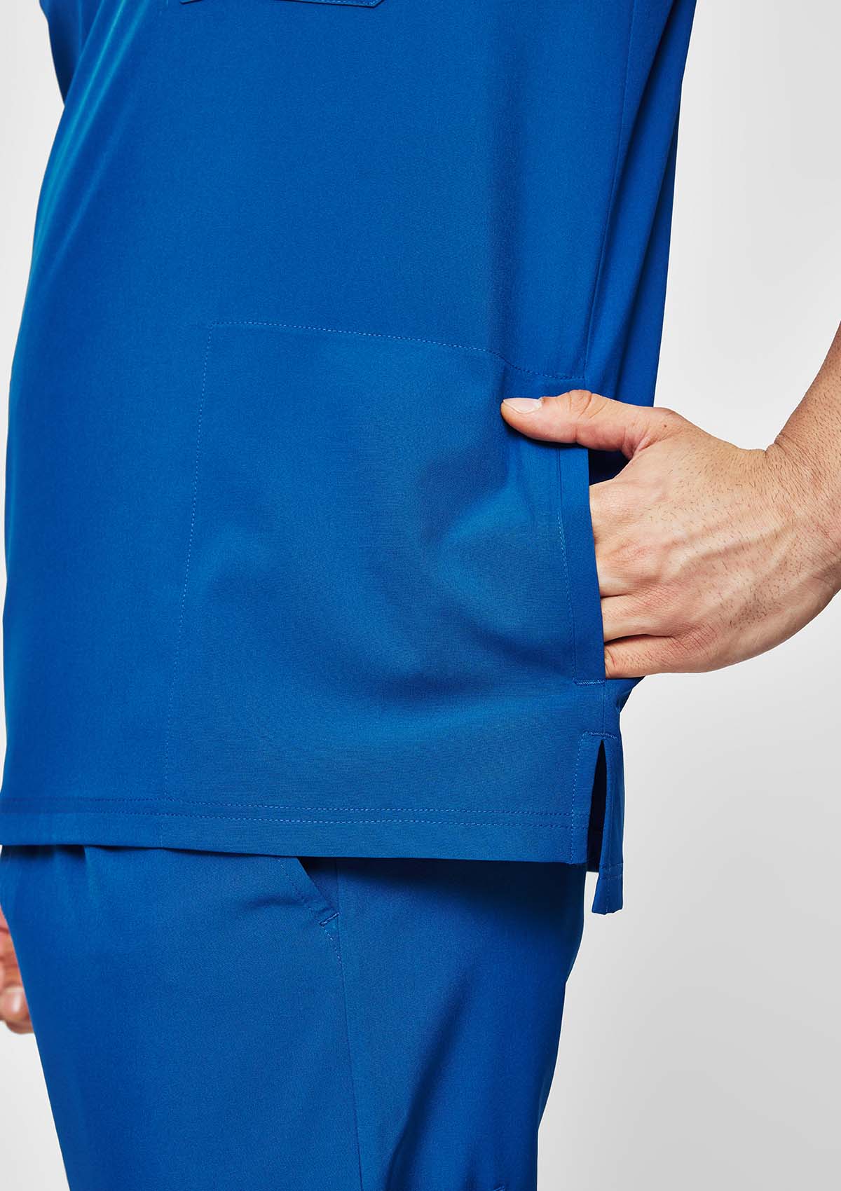 Zip-Up Polo MoveTech® Scrub Top - Men / Cobalt Blue