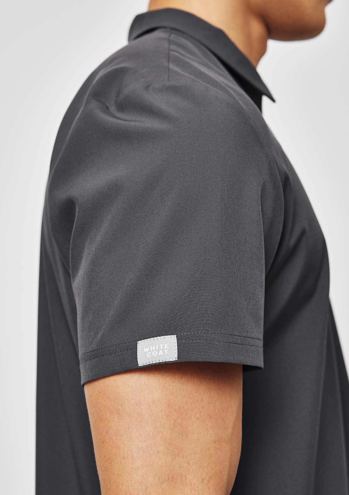 Zip-Up Polo MoveTech® Scrub Top - Men / Graphite