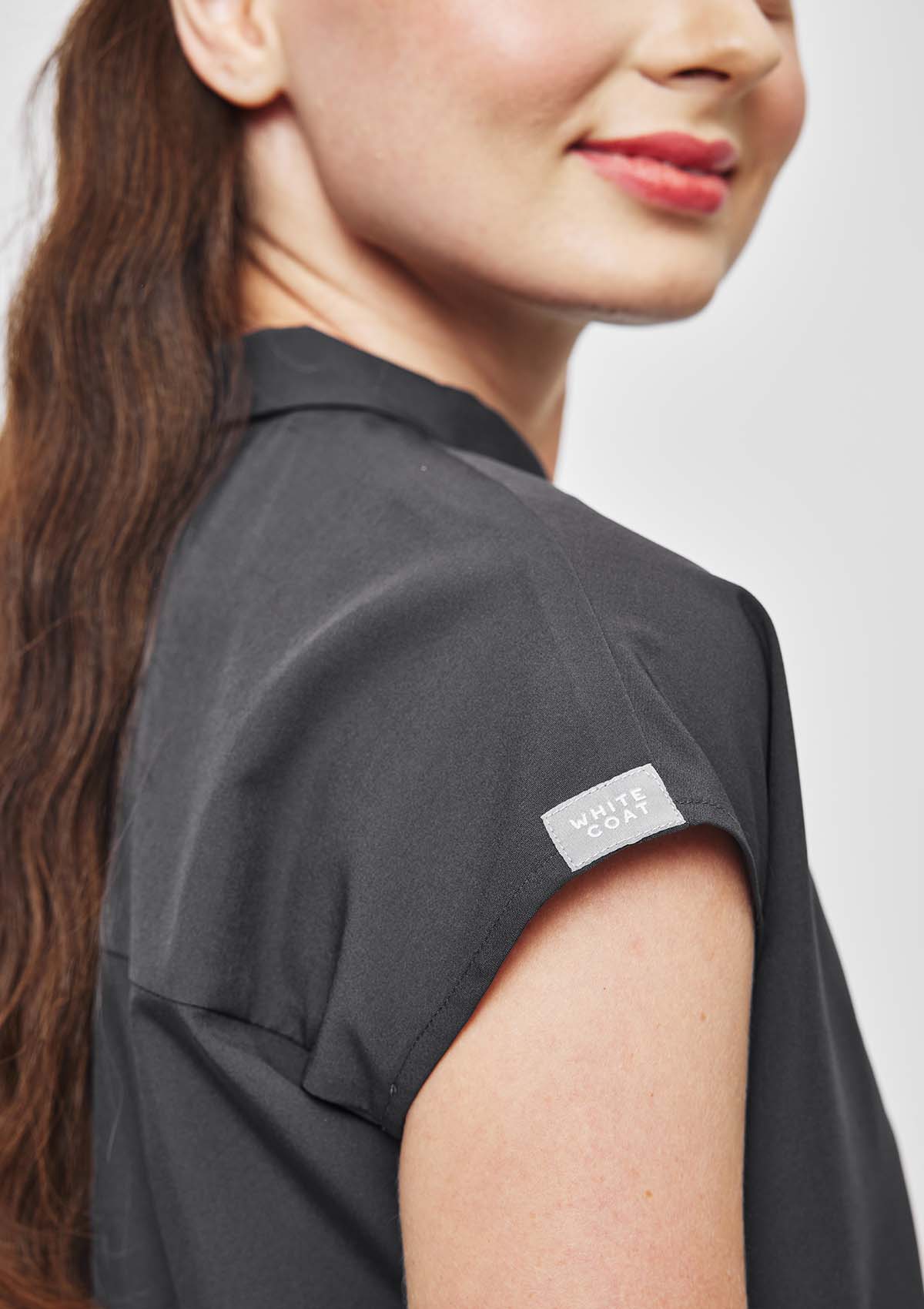 Zip-Up Polo MoveTech® Scrub Top - Women / Graphite
