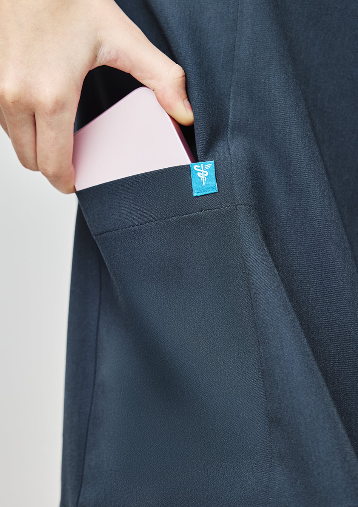 Ribbed Polo Scrub Top - Women / Midnight