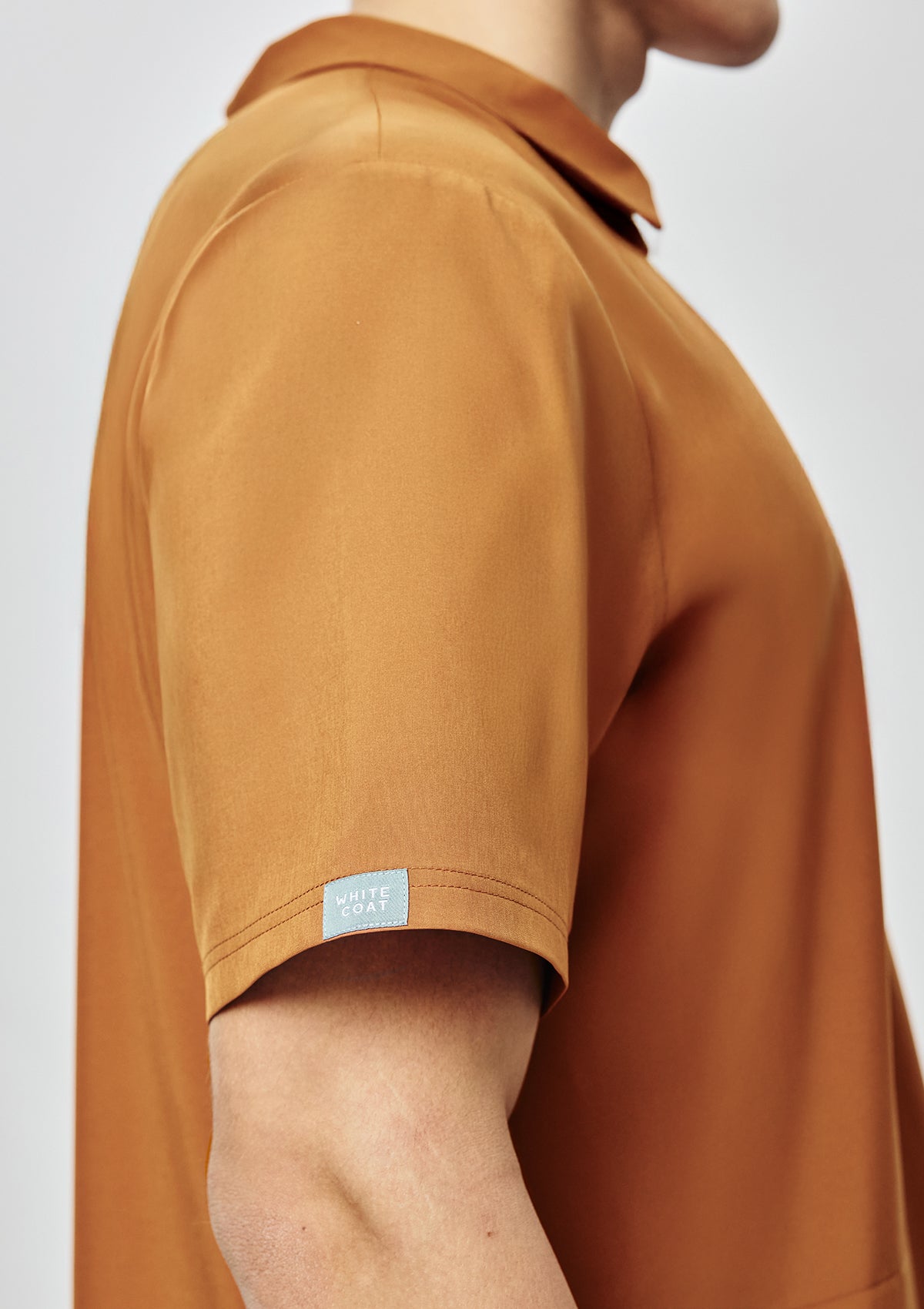 Zip-Up Polo MoveTech® Scrub Top - Men / Caramel