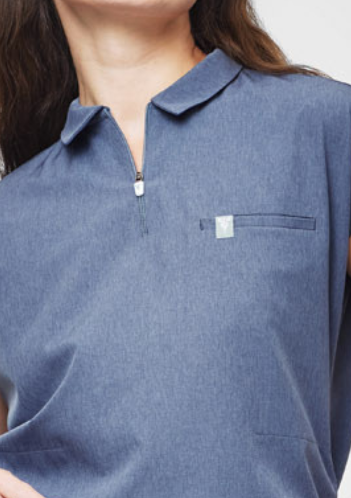 Zip-Up Polo MoveTech® Matrix Scrub Top - Women / Slate