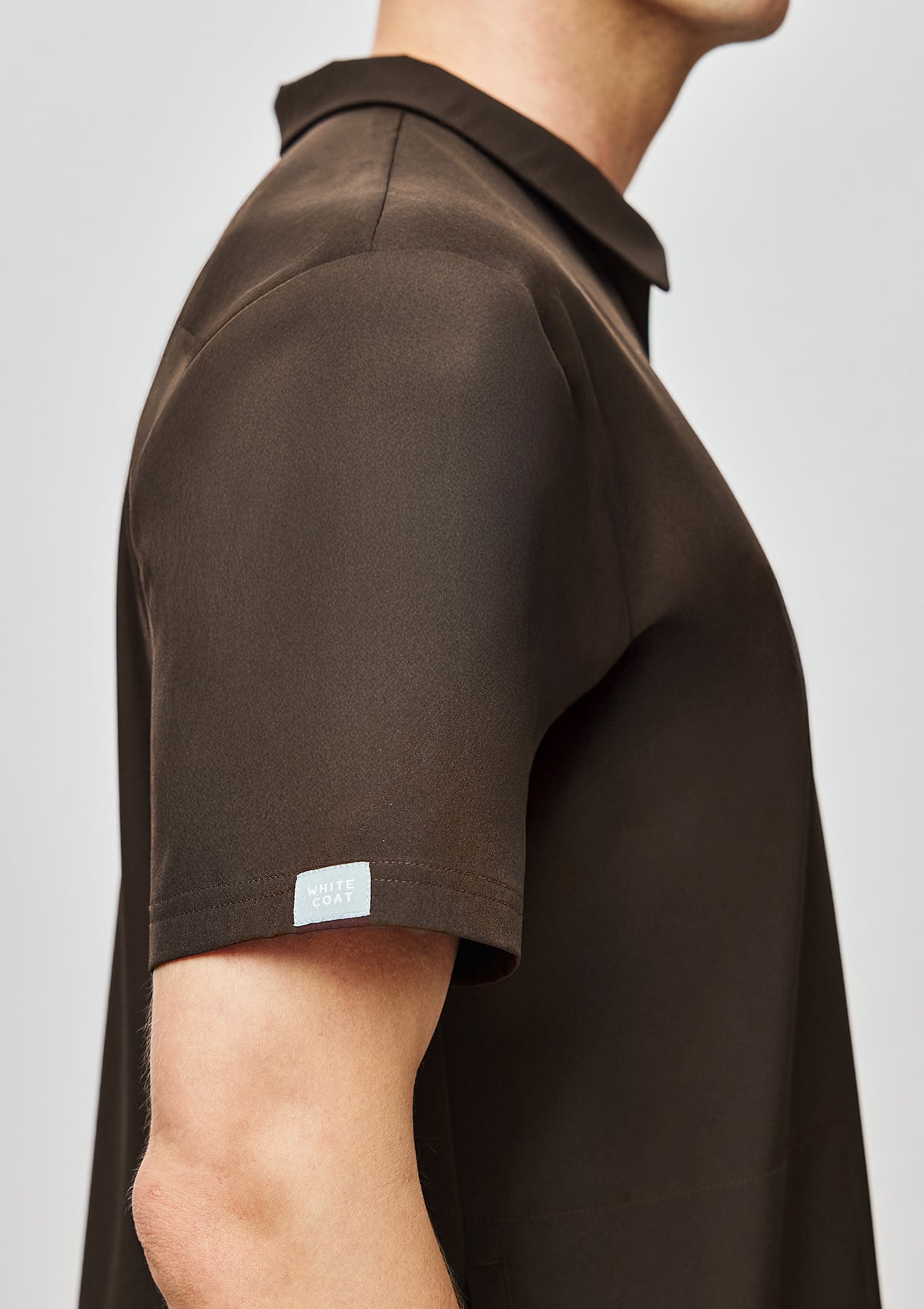 Zip-Up Polo MoveTech® Scrub Top - Men / Espresso