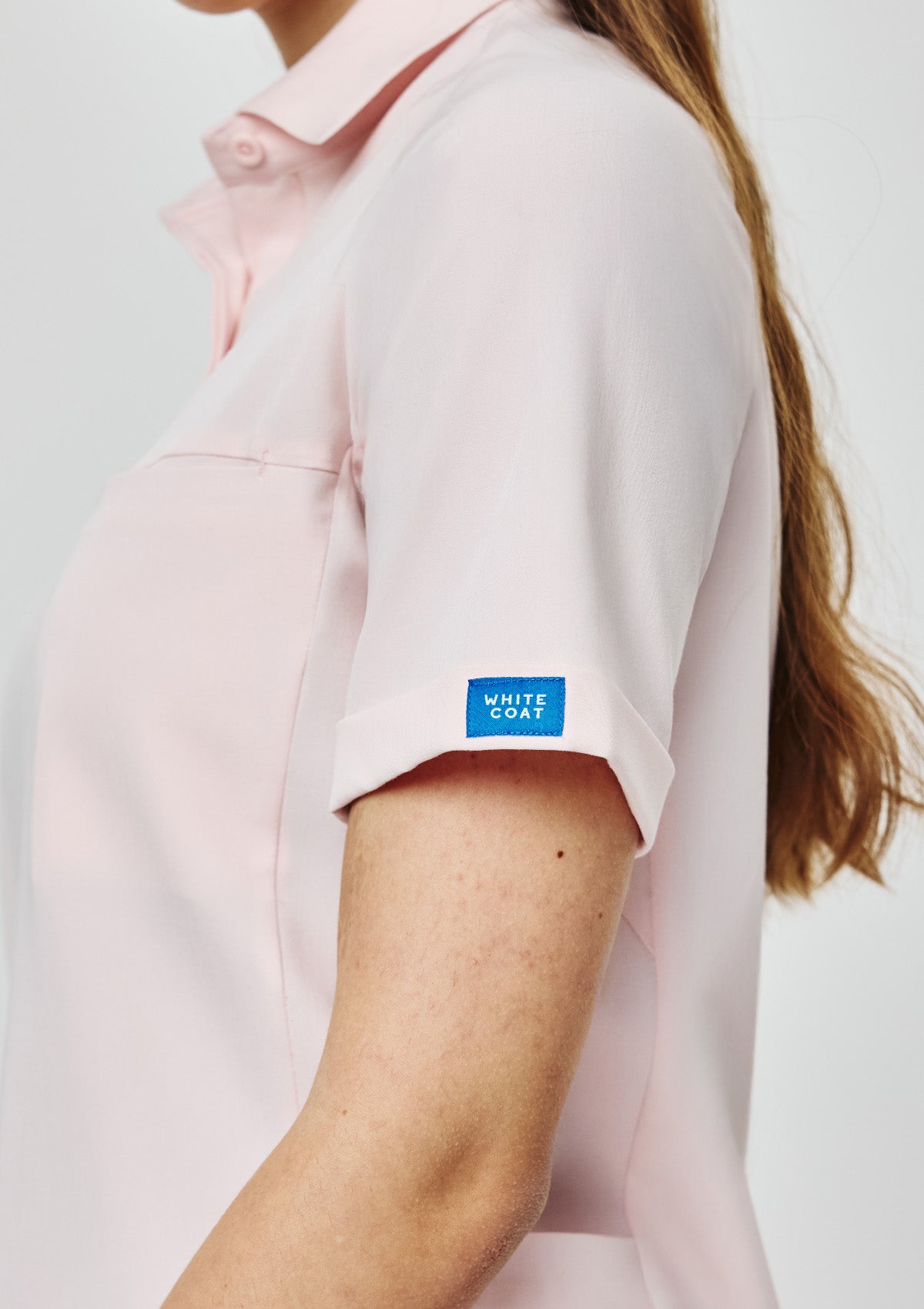 Ribbed Polo Scrub Top - Women / Blush