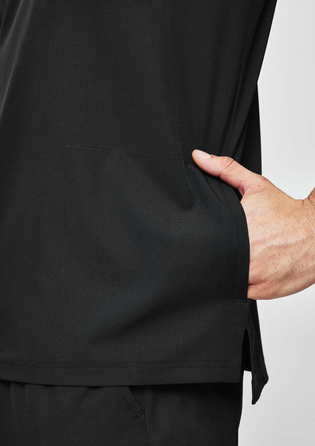 Zip-Up Polo MoveTech® Scrub Top - Men / So Black