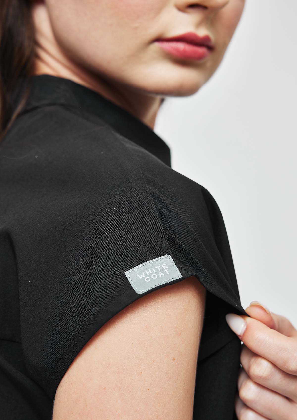 Zip-Up Polo MoveTech® Scrub Top - Women / So Black