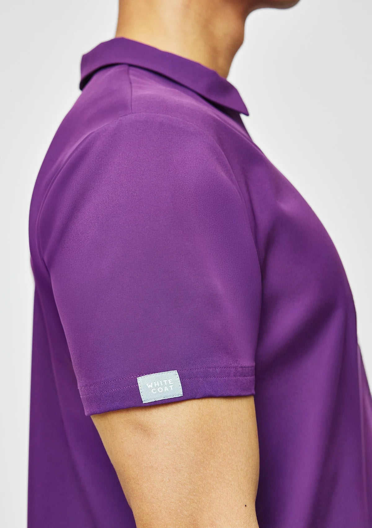 Zip-Up Polo MoveTech® Scrub Top - Men / Plum