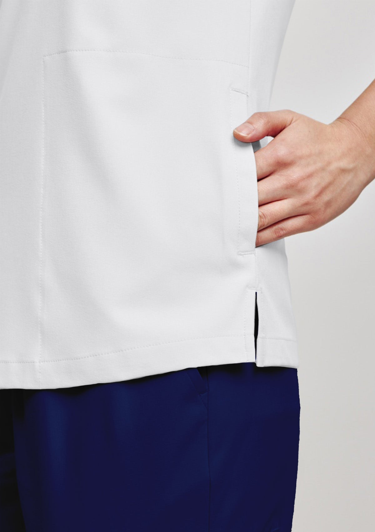 Zip-Up Polo MoveTech® Scrub Top - Women / Industrial White