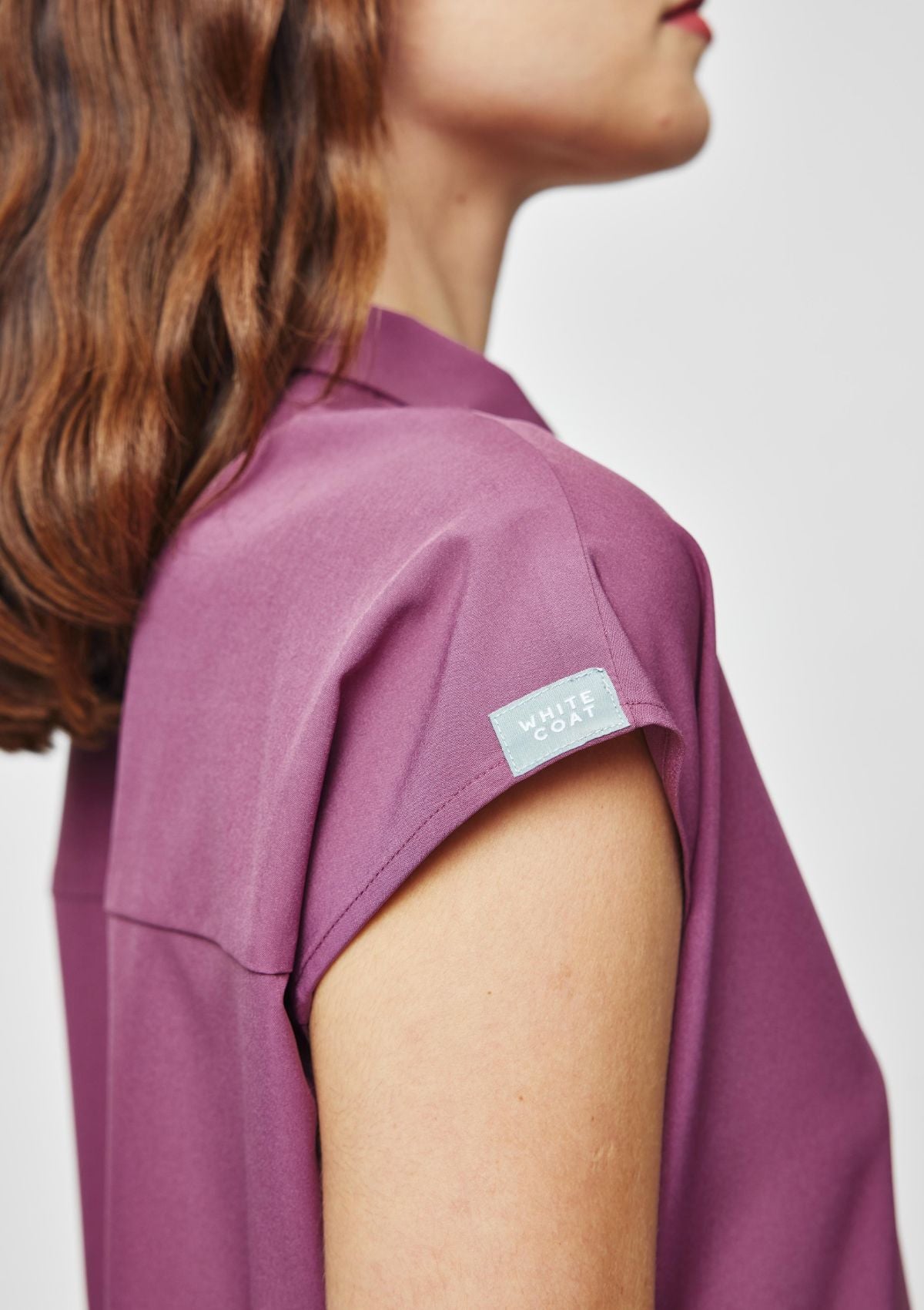 Zip Up Polo MoveTech® Scrub Top - Women / Mauve