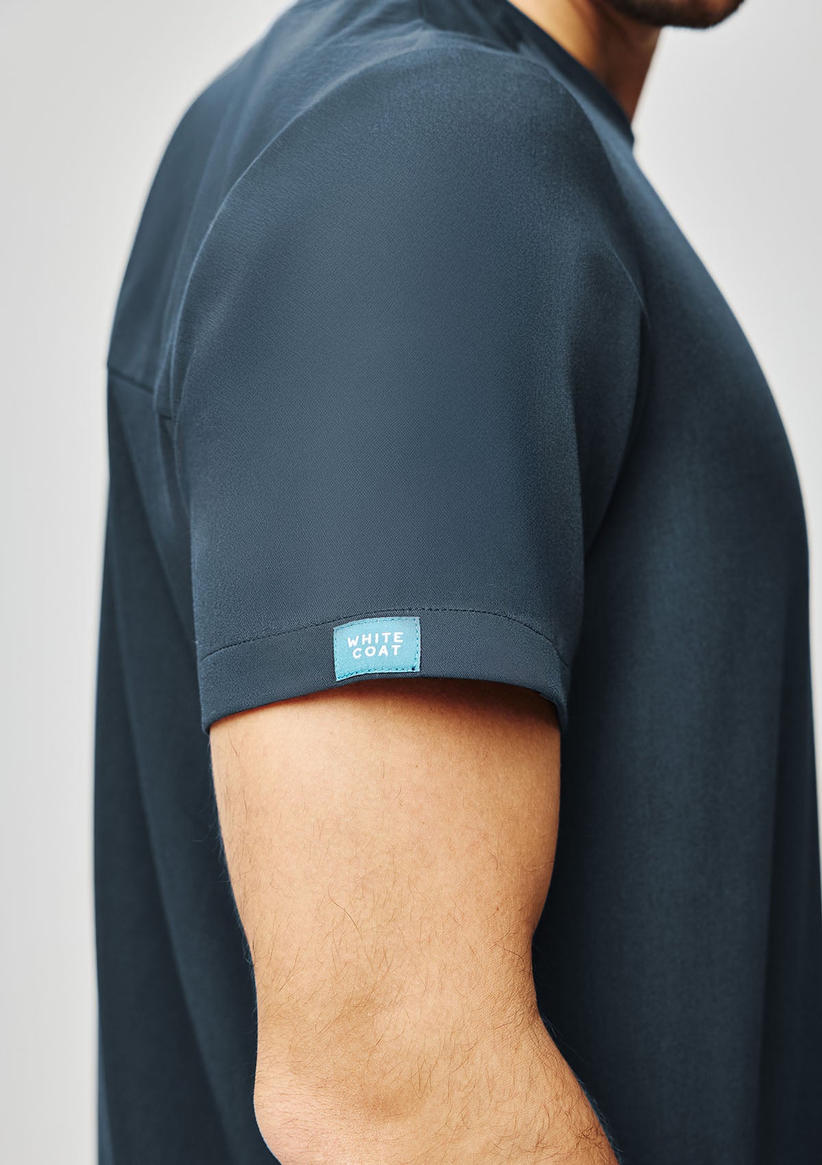 Ribbed Round Neck Scrub Top - Men / Midnight