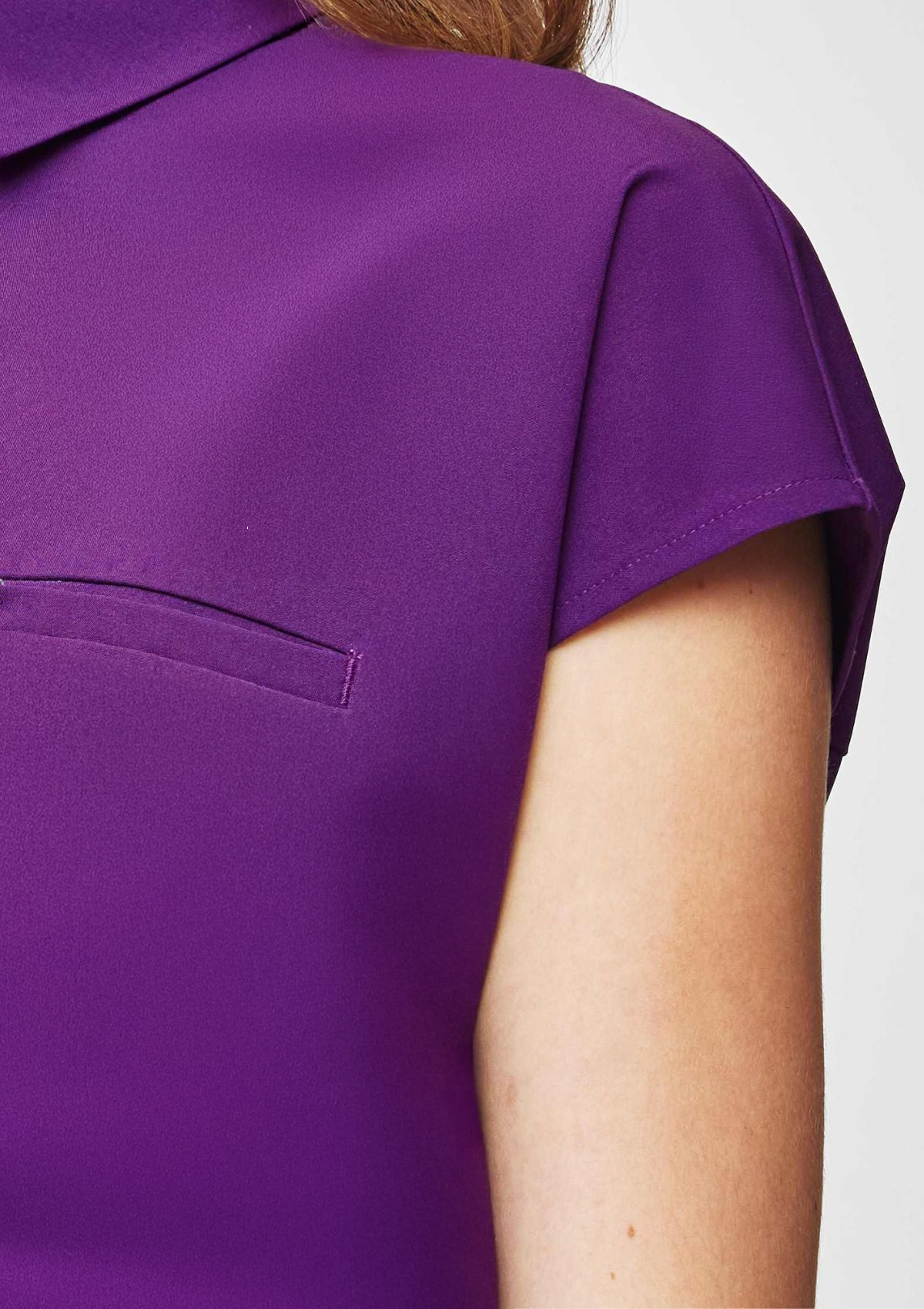 Zip Up Polo MoveTech® Scrub Top - Women / Plum