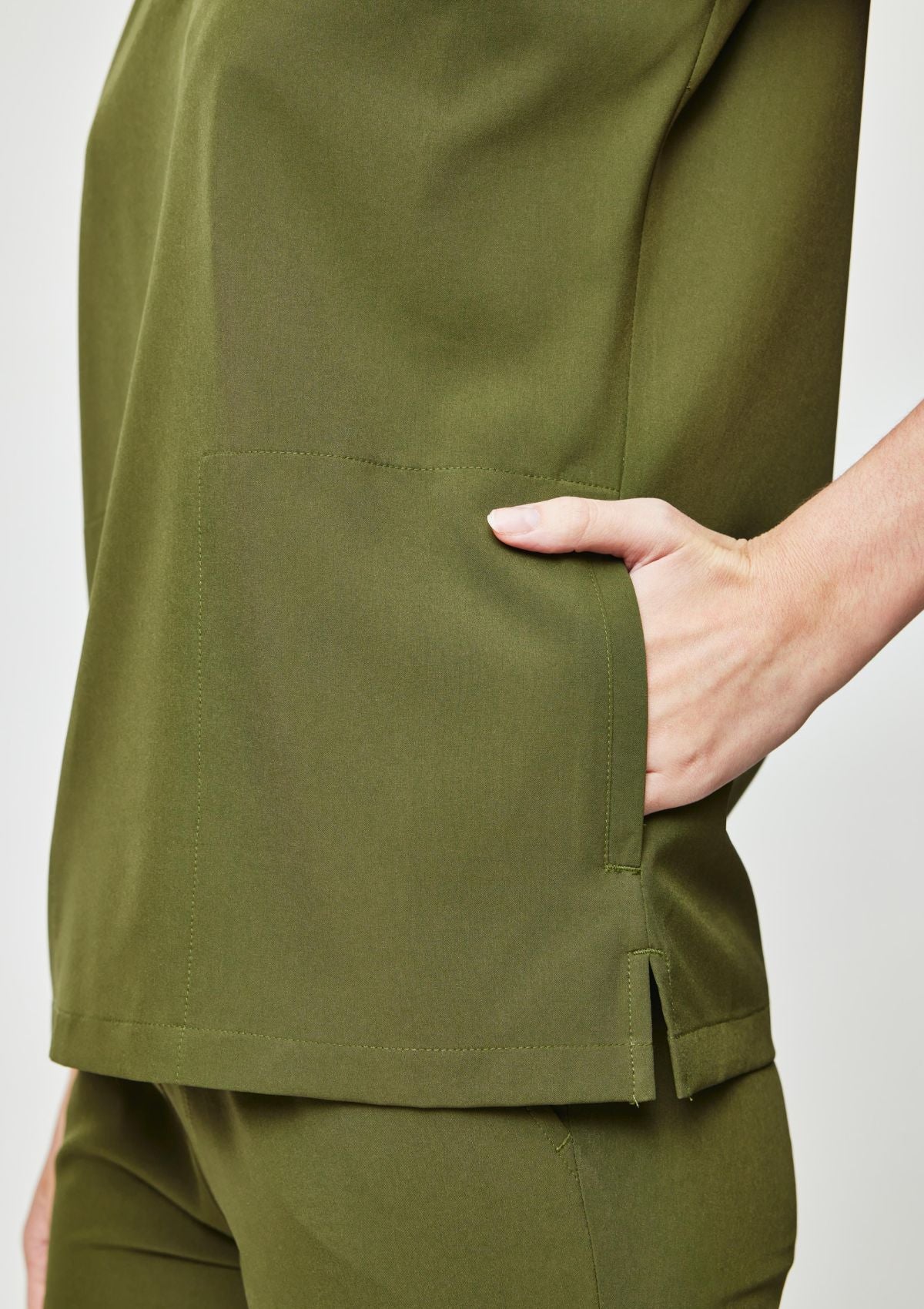 Zip-Up Polo MoveTech® Scrub Top - Women / Forest Green