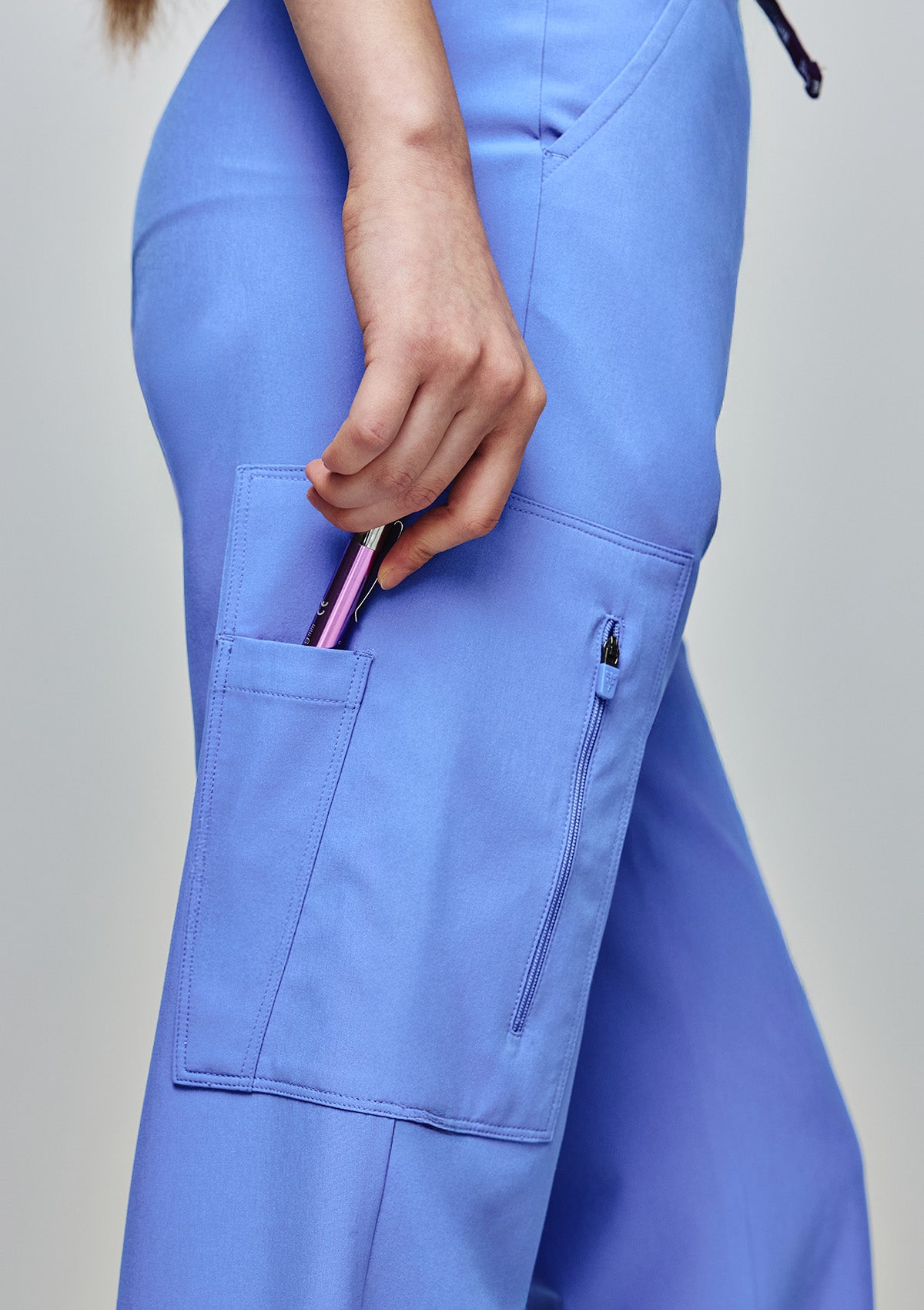 Ribbed Straight Cut MoveTech® Scrub Pants Core+ - Women / Cool Ceil