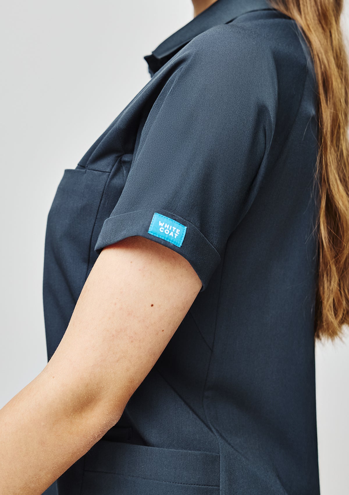 Ribbed Polo Scrub Top - Women / Midnight