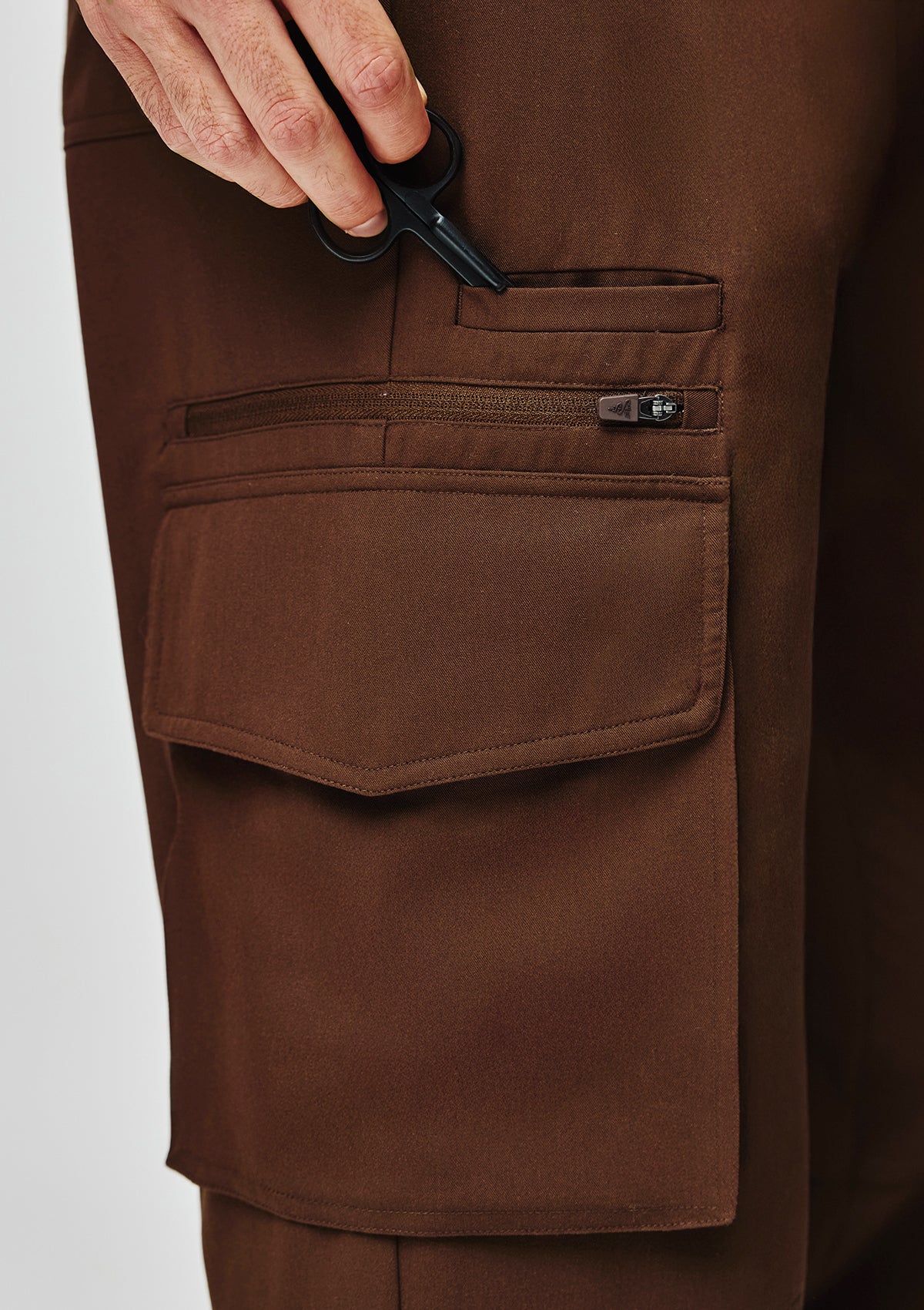 Straight Cut Utility Scrub Pants - Men / Dark Cacao