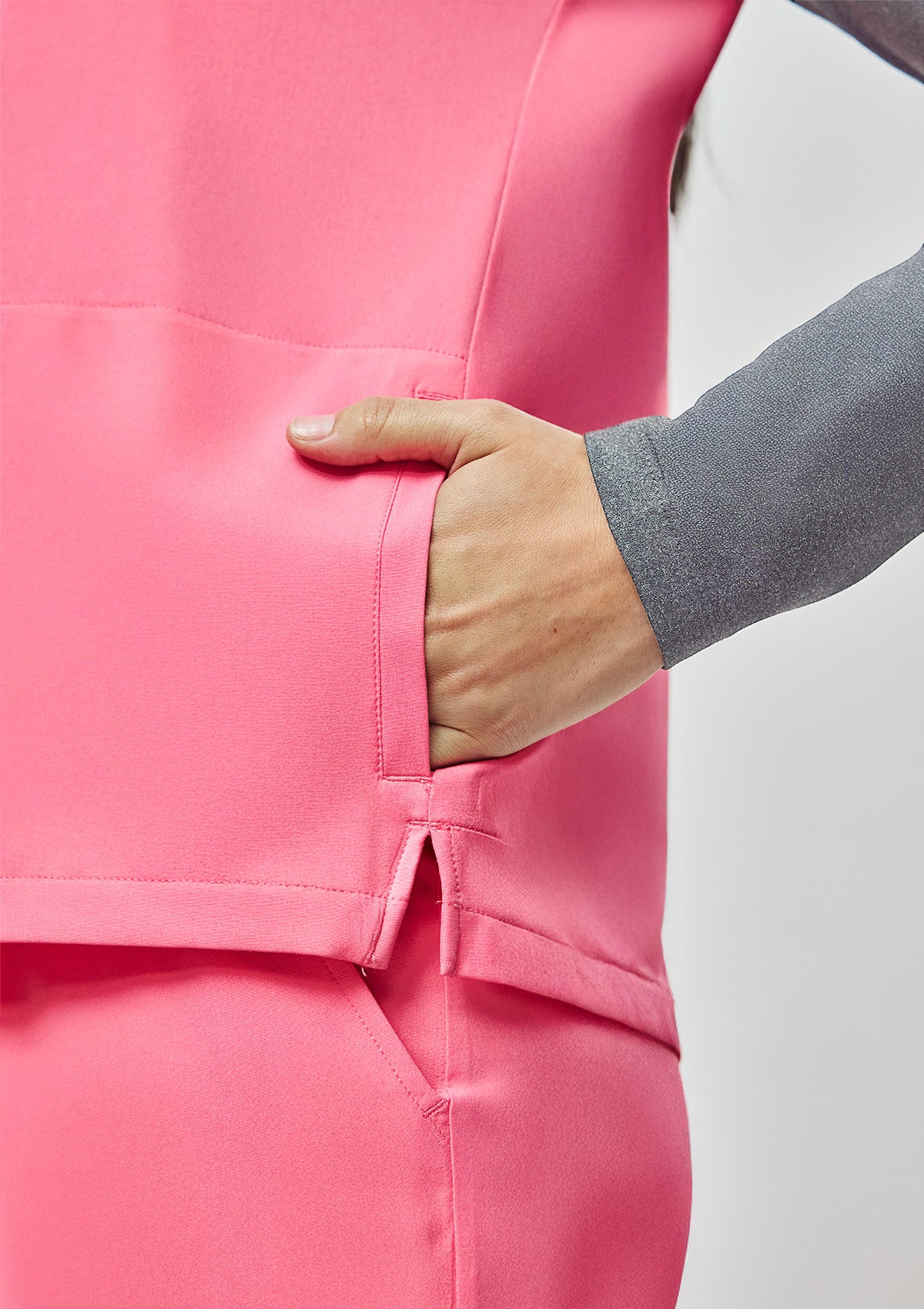 Zip-Up Polo MoveTech® Scrub Top - Women / Hyper Pink