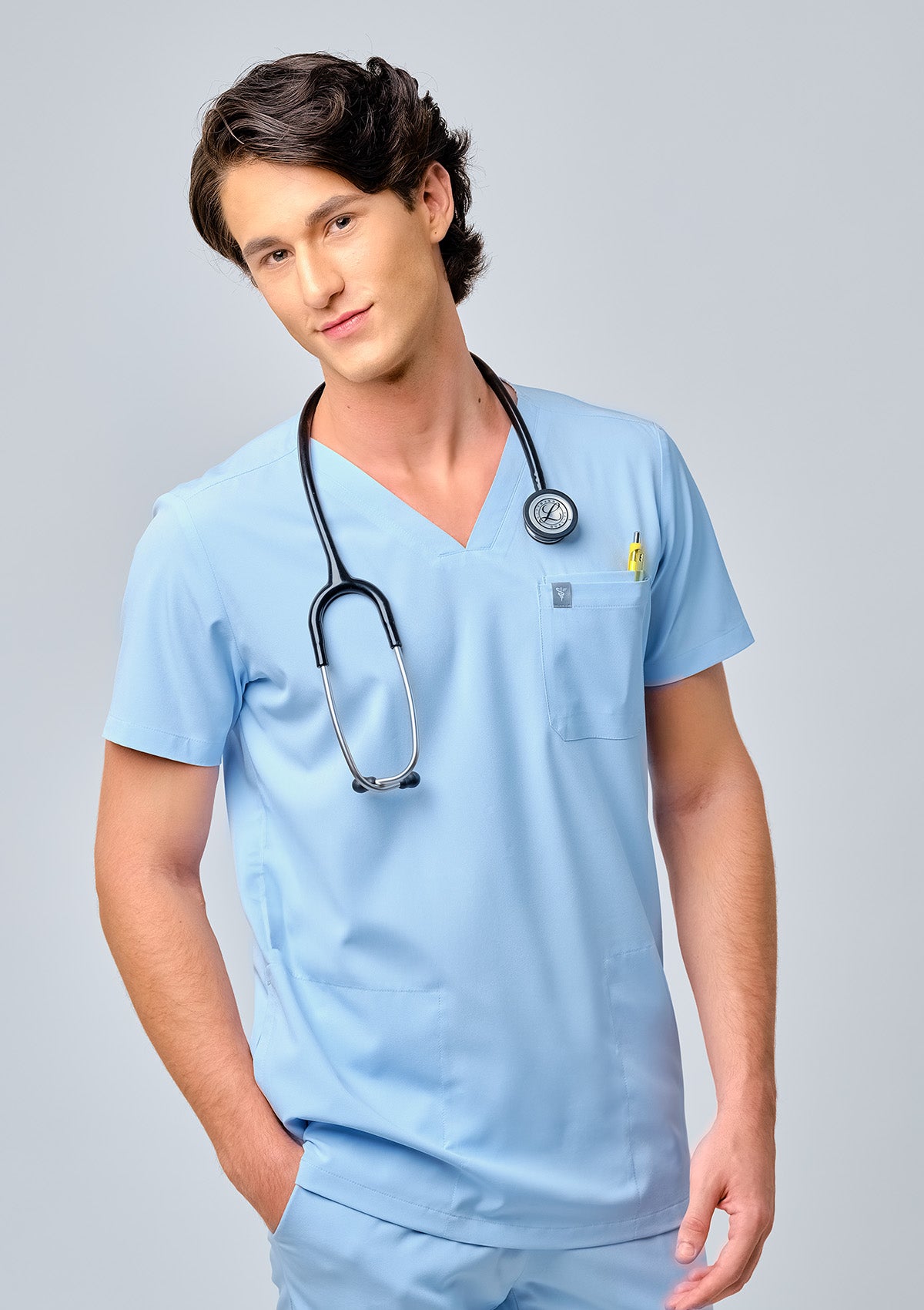4-Pocket MoveTech® Scrub Top - Men / Blue Sky