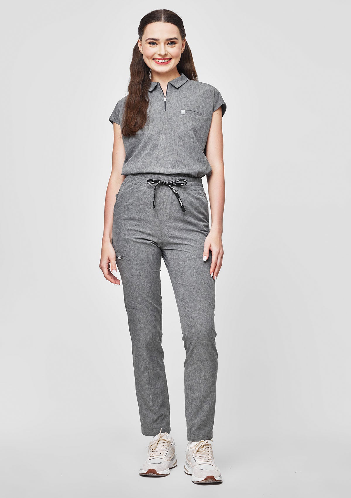 Zip-Up Polo MoveTech® Matrix Scrub Top - Women / Carbon