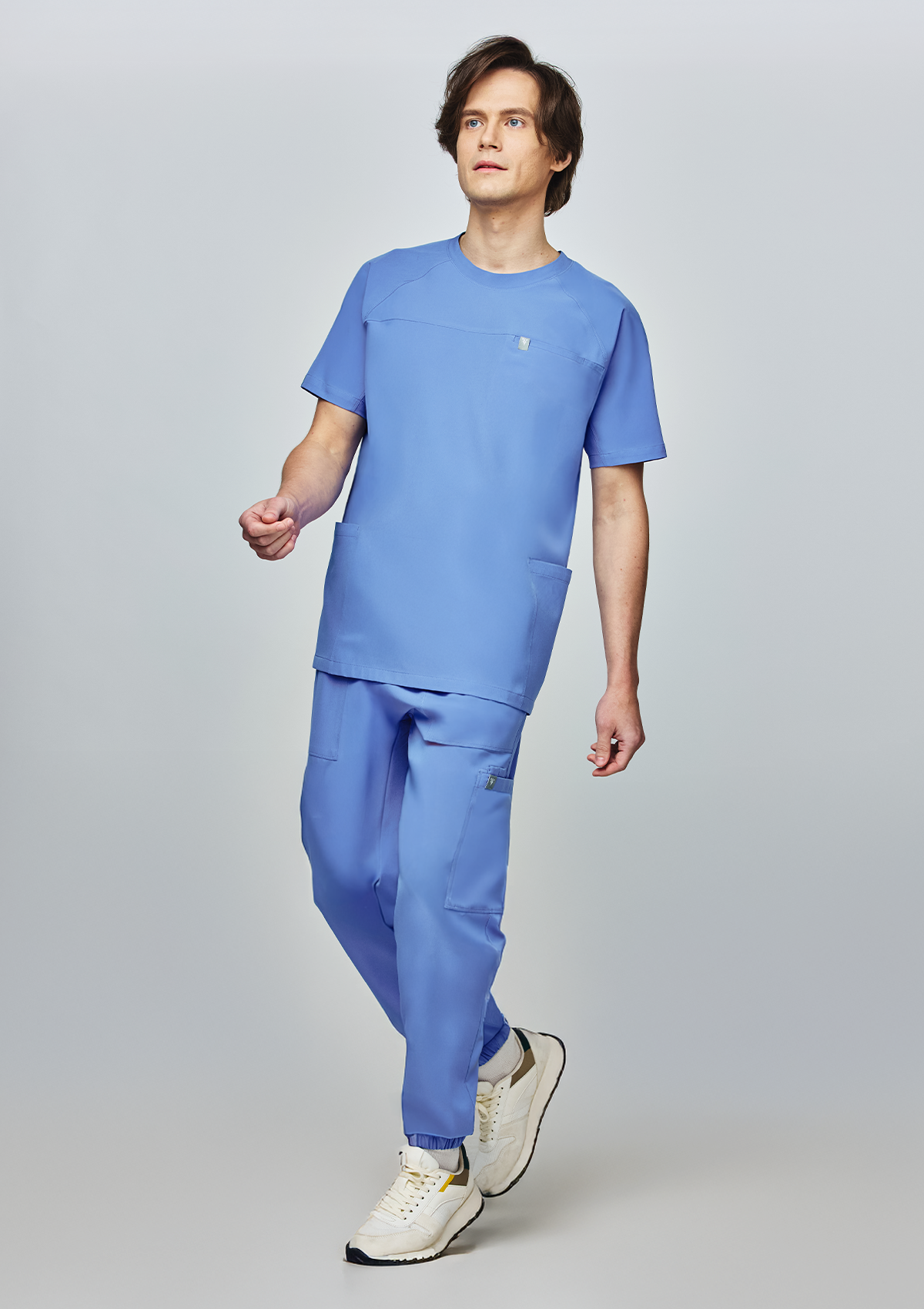 Round Neck MoveTech® Scrub Top Core+- Men / Cool Ceil