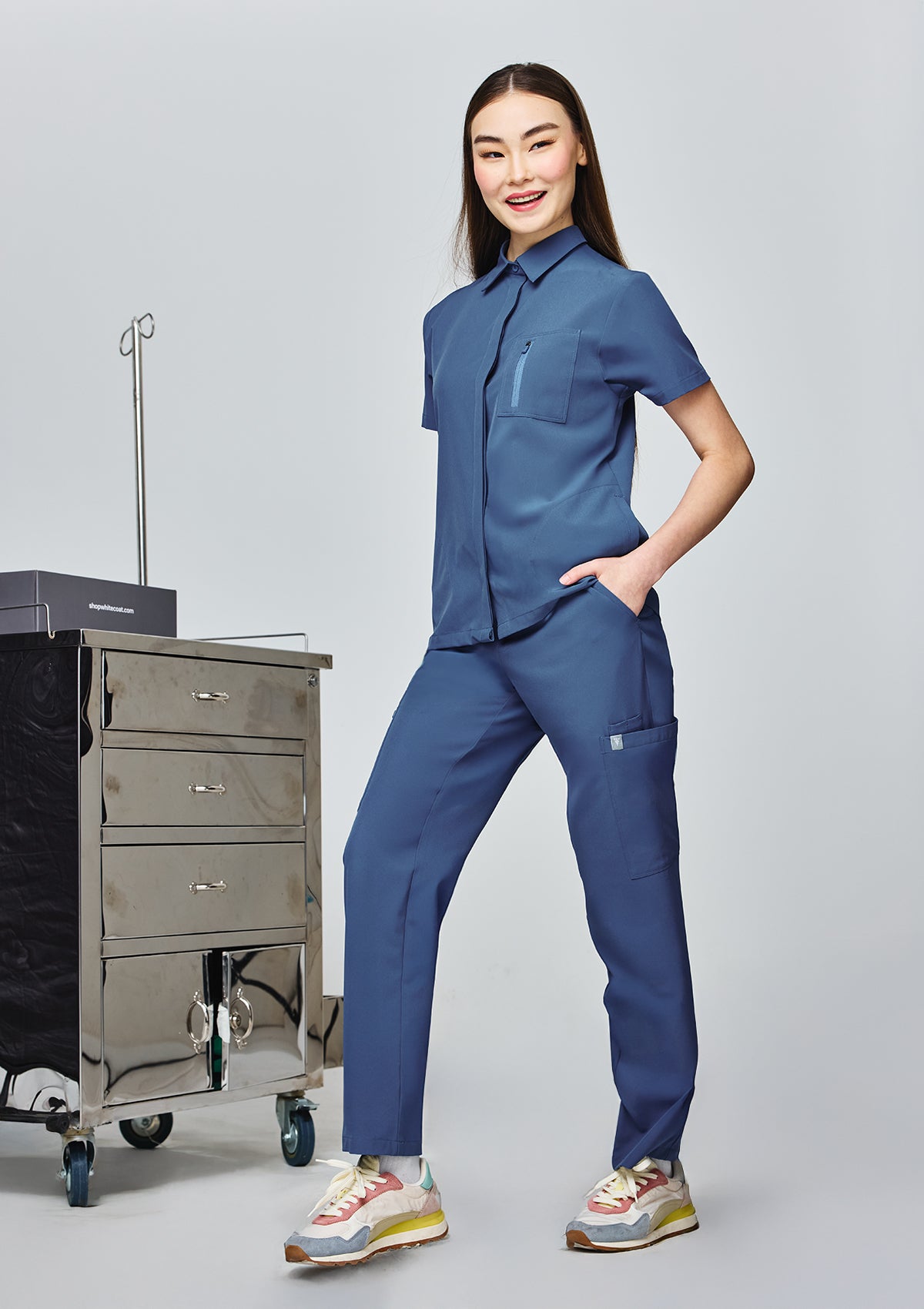 Polo MoveTech® Scrub Top Core+ - Women / Steel Blue