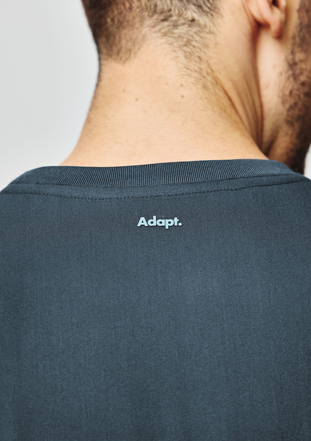 Ribbed Round Neck Scrub Top - Men / Midnight