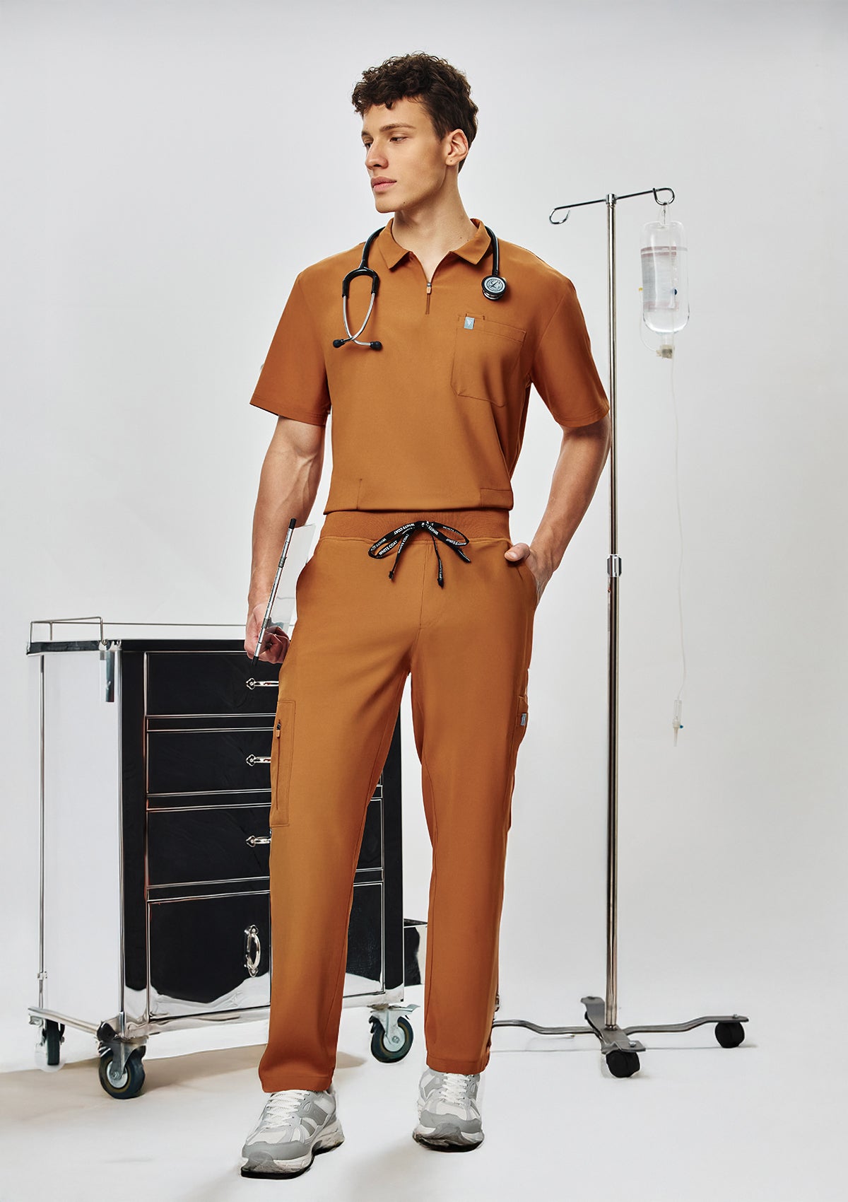 Ribbed Straight Cut MoveTech® Scrub Pants Core+ - Men / Caramel