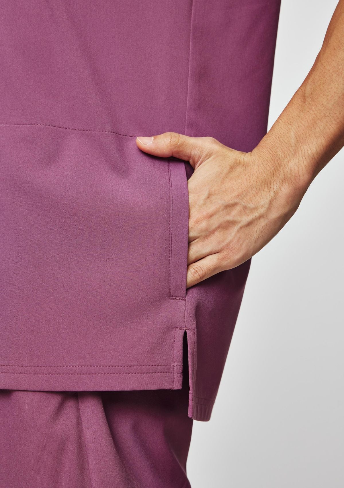 Zip-Up Polo MoveTech® Scrub Top - Men / Mauve