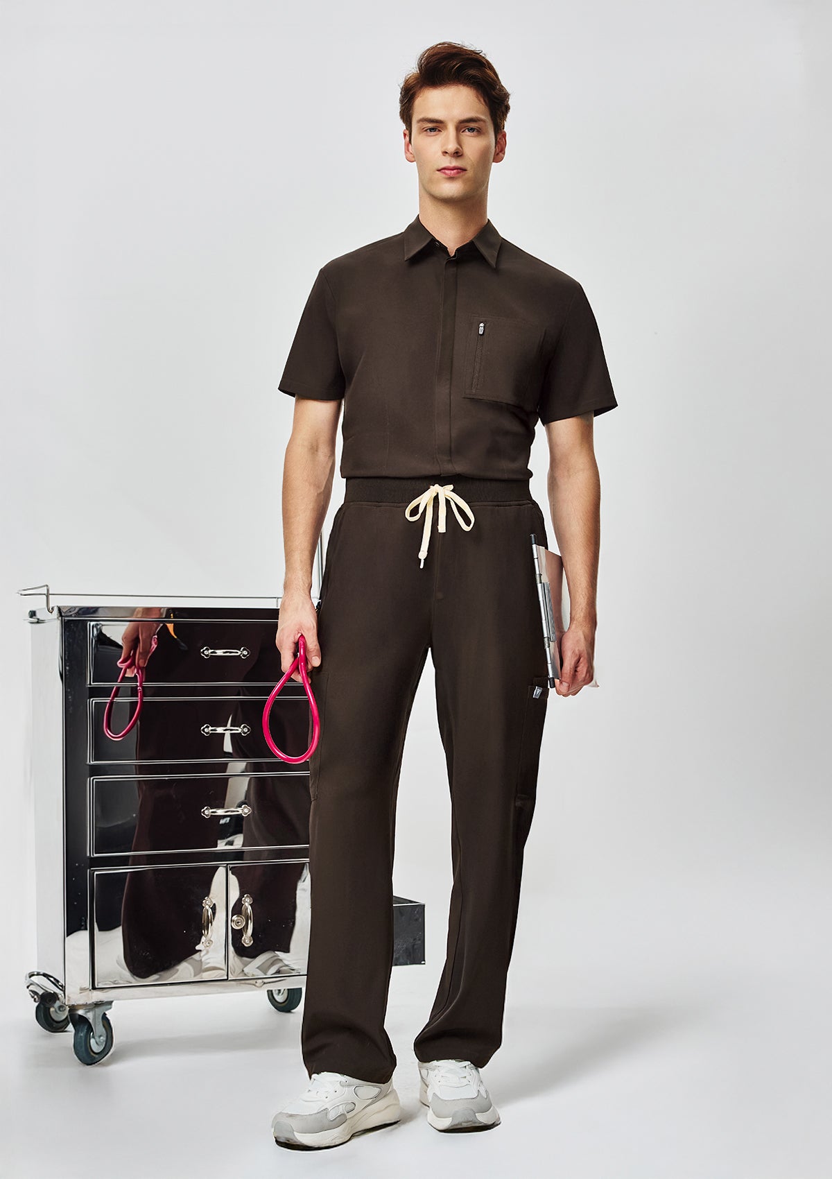 Ribbed Straight Cut MoveTech® Scrub Pants Core+ - Men / Espresso