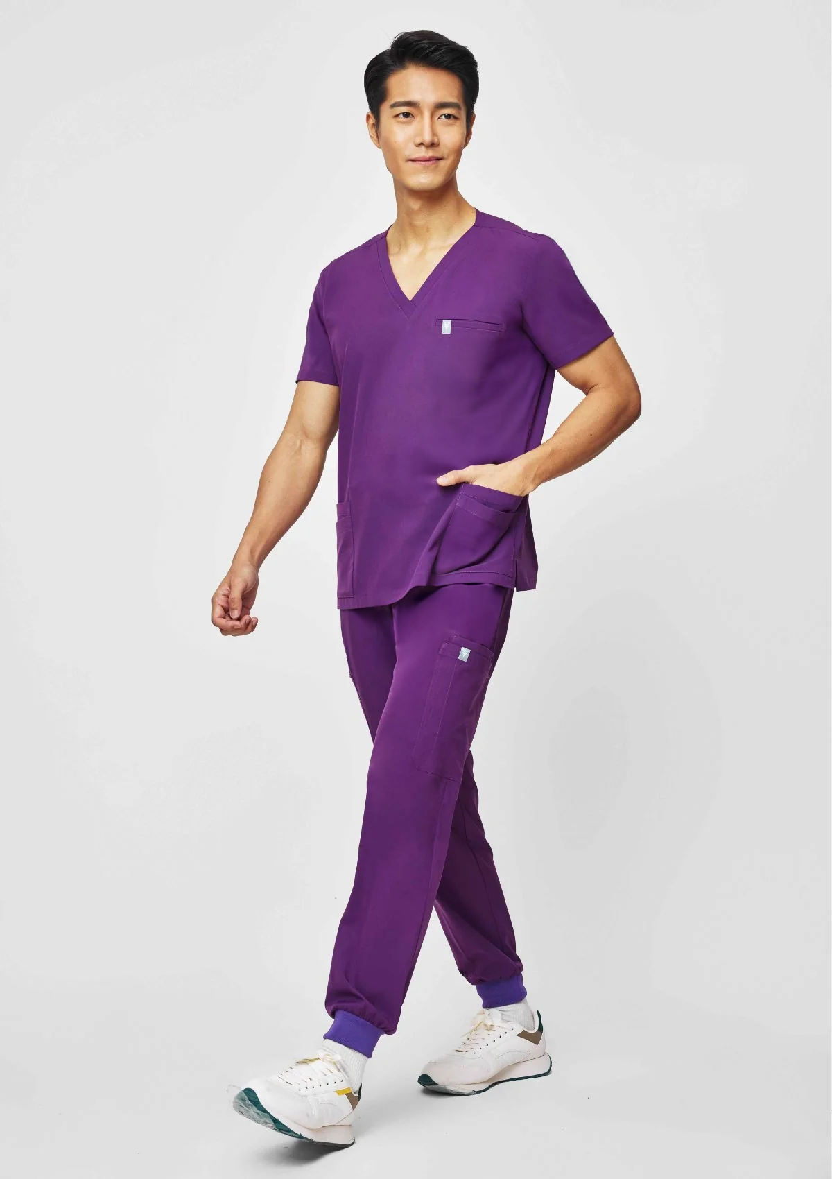 5-Pocket MoveTech® Scrub Top - Men / Plum