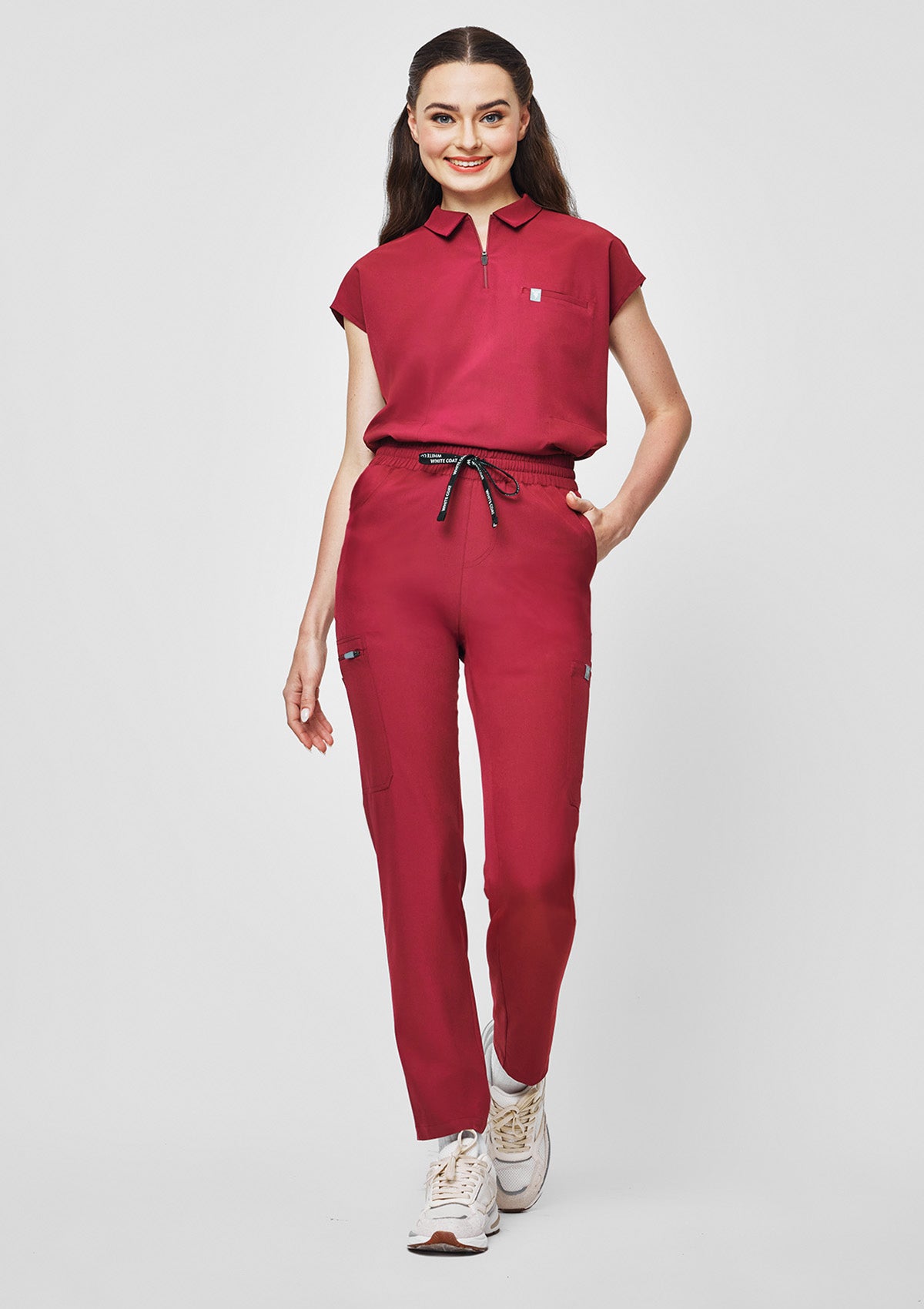 Tapered MoveTech® Scrub Pants - Women / Garnet