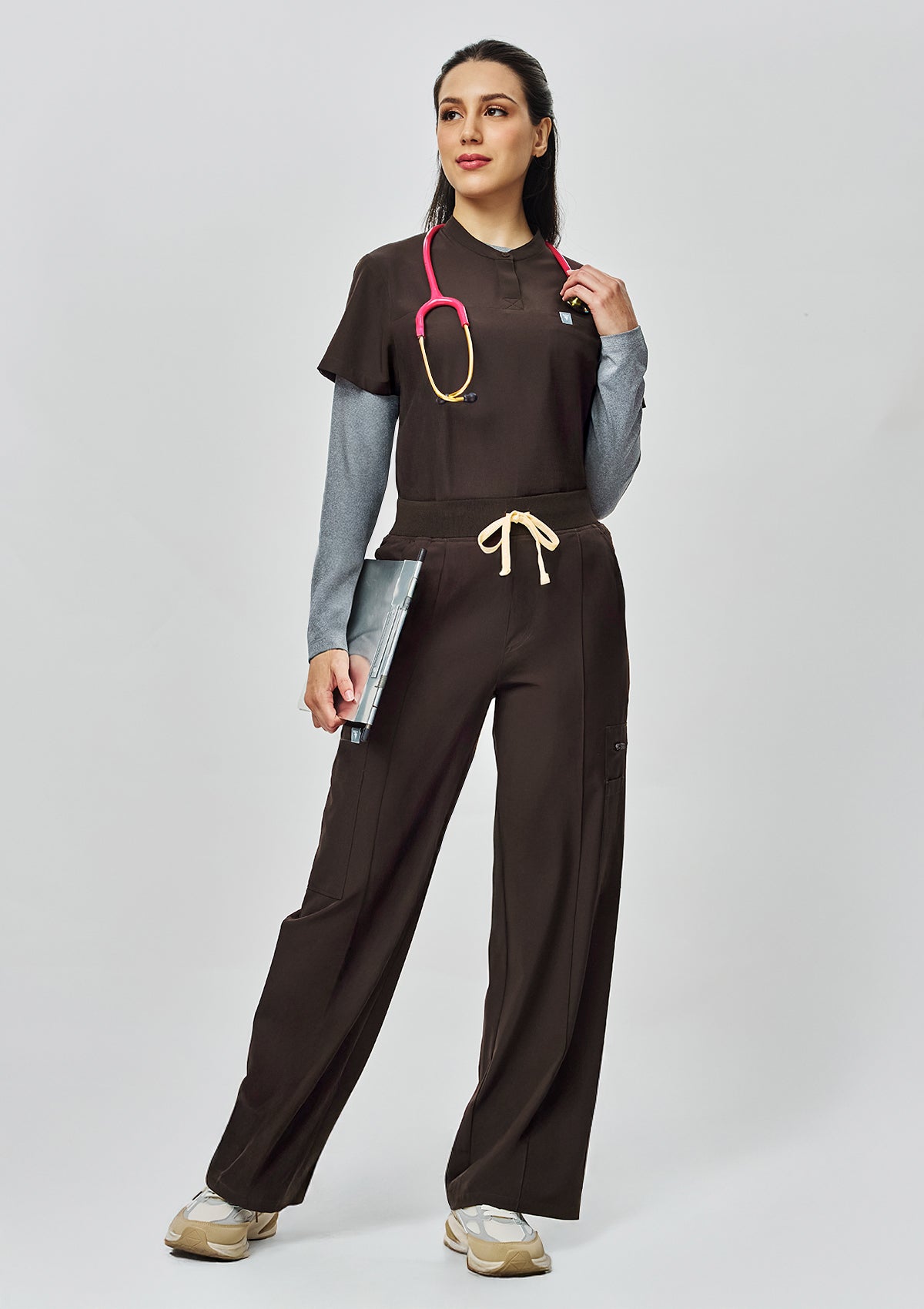 Wide Leg MoveTech® Scrub Pants Core+ - Women / Espresso