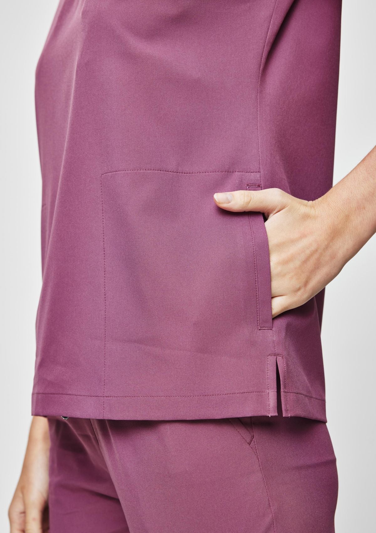 Zip Up Polo MoveTech® Scrub Top - Women / Mauve
